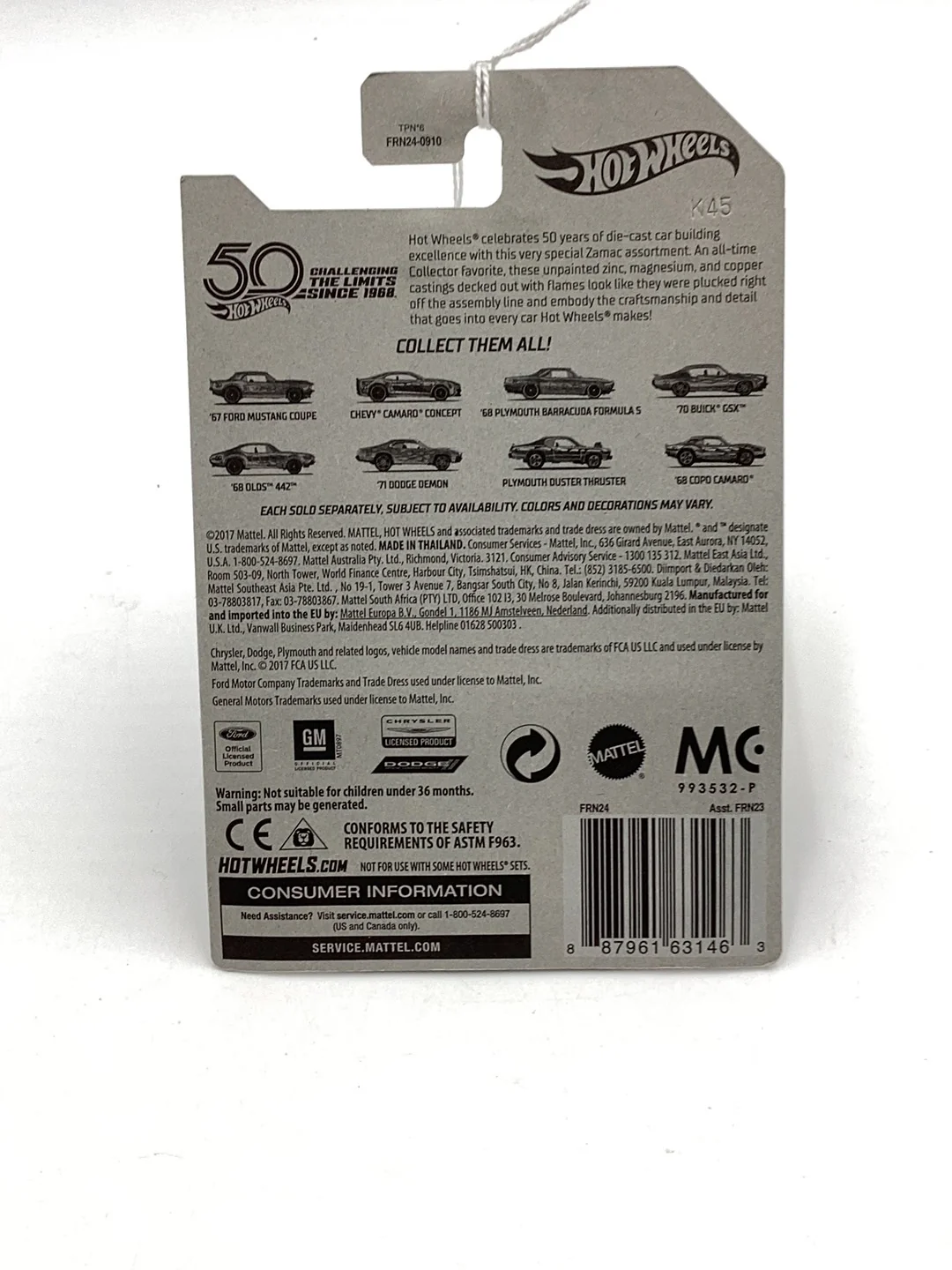 Hot Wheels Zamac 50th Set 67 Ford Mustang Coupe 1/8 149A - Image 7
