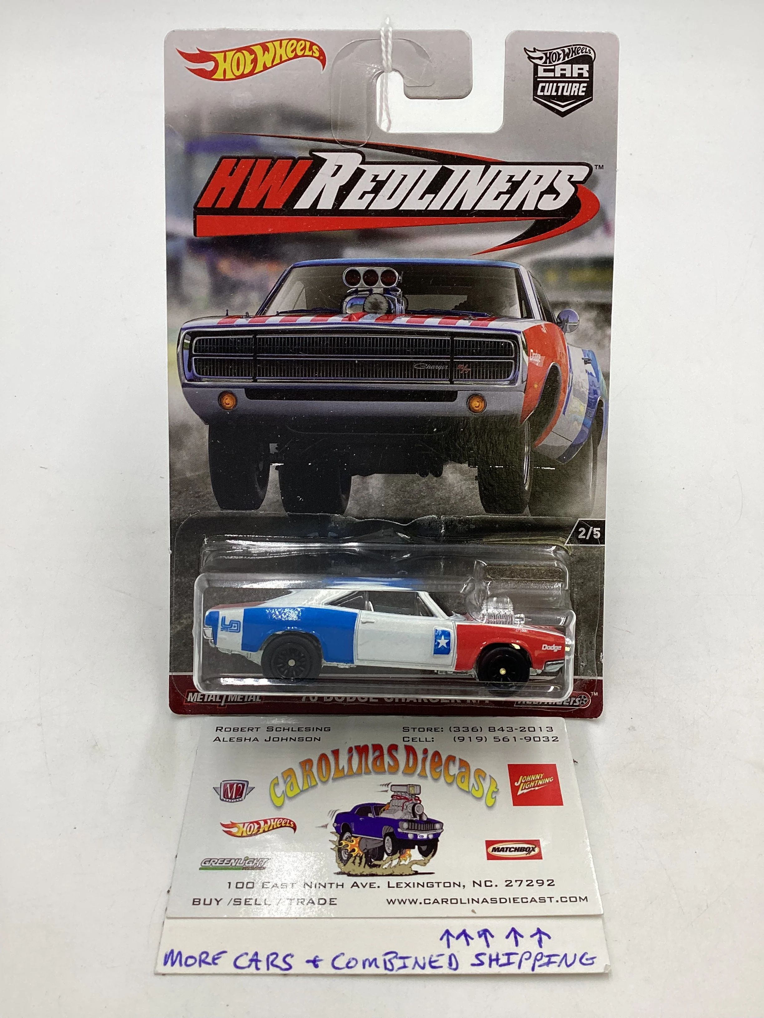 HW 2017 Redliners 2/5 70 Dodge Charger R/T 245L - Image 5