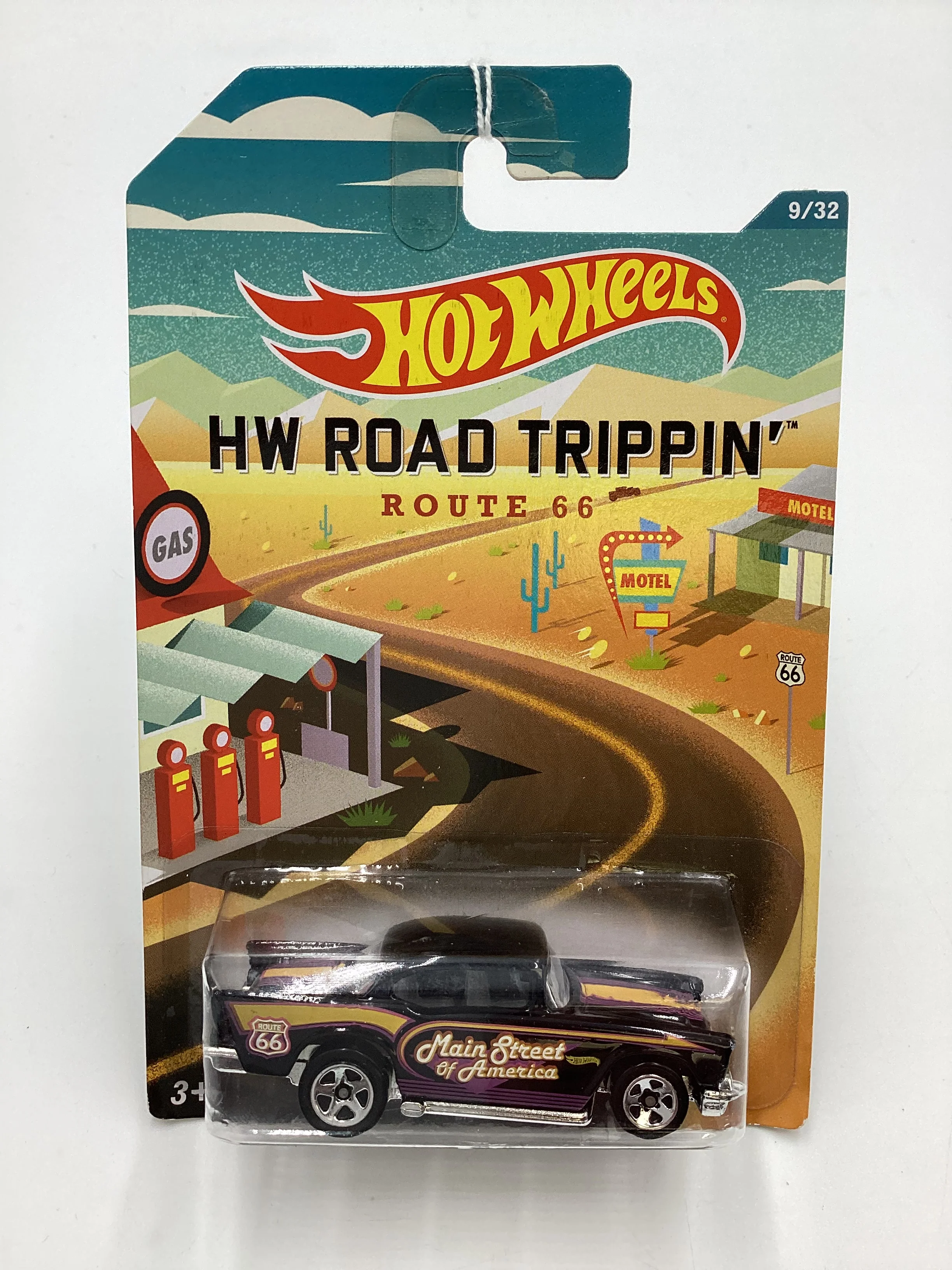 HW Road Trippin #9 57 Chevy Black 159D - Image 2