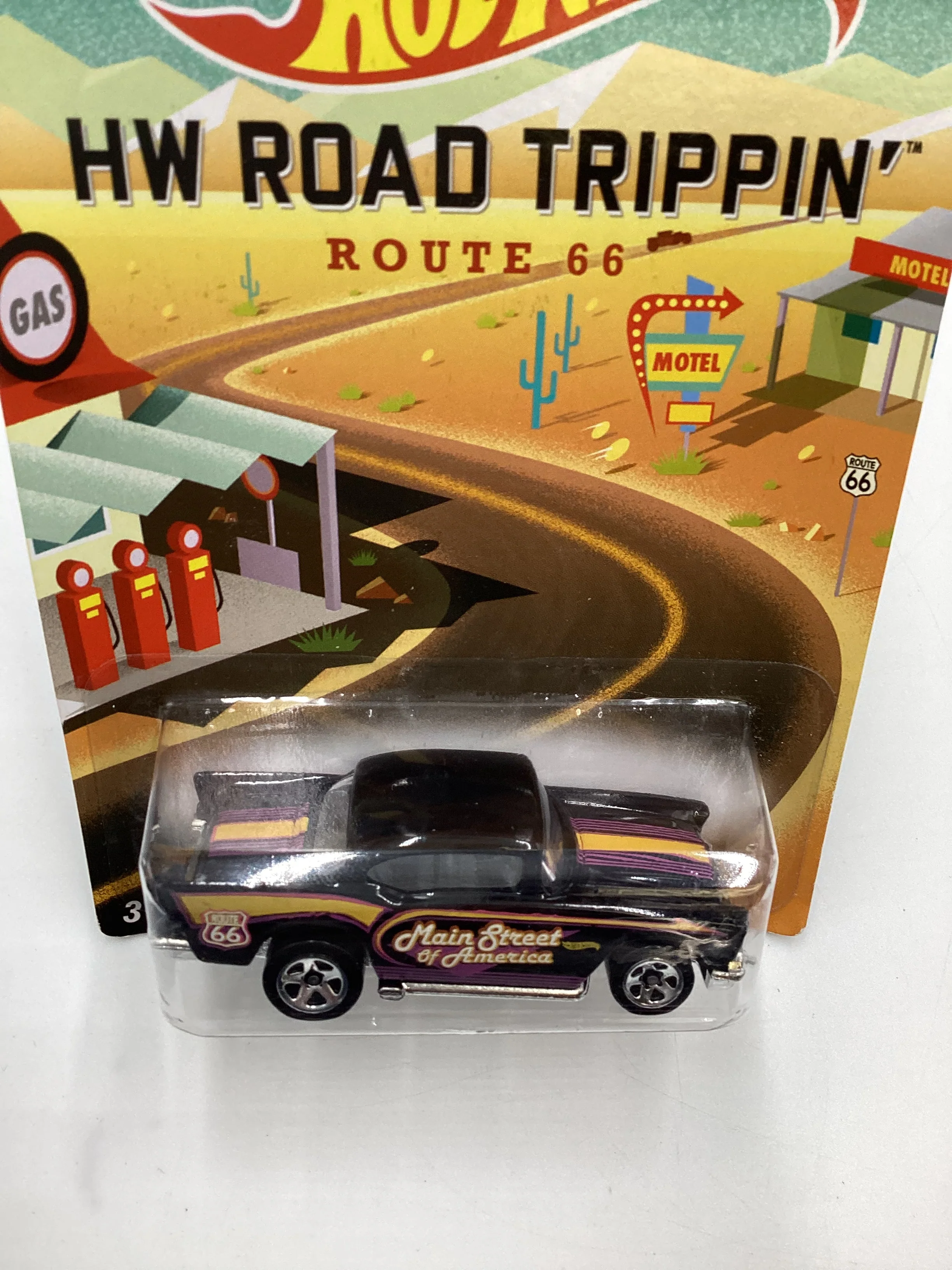 HW Road Trippin #9 57 Chevy Black 159D - Image 6