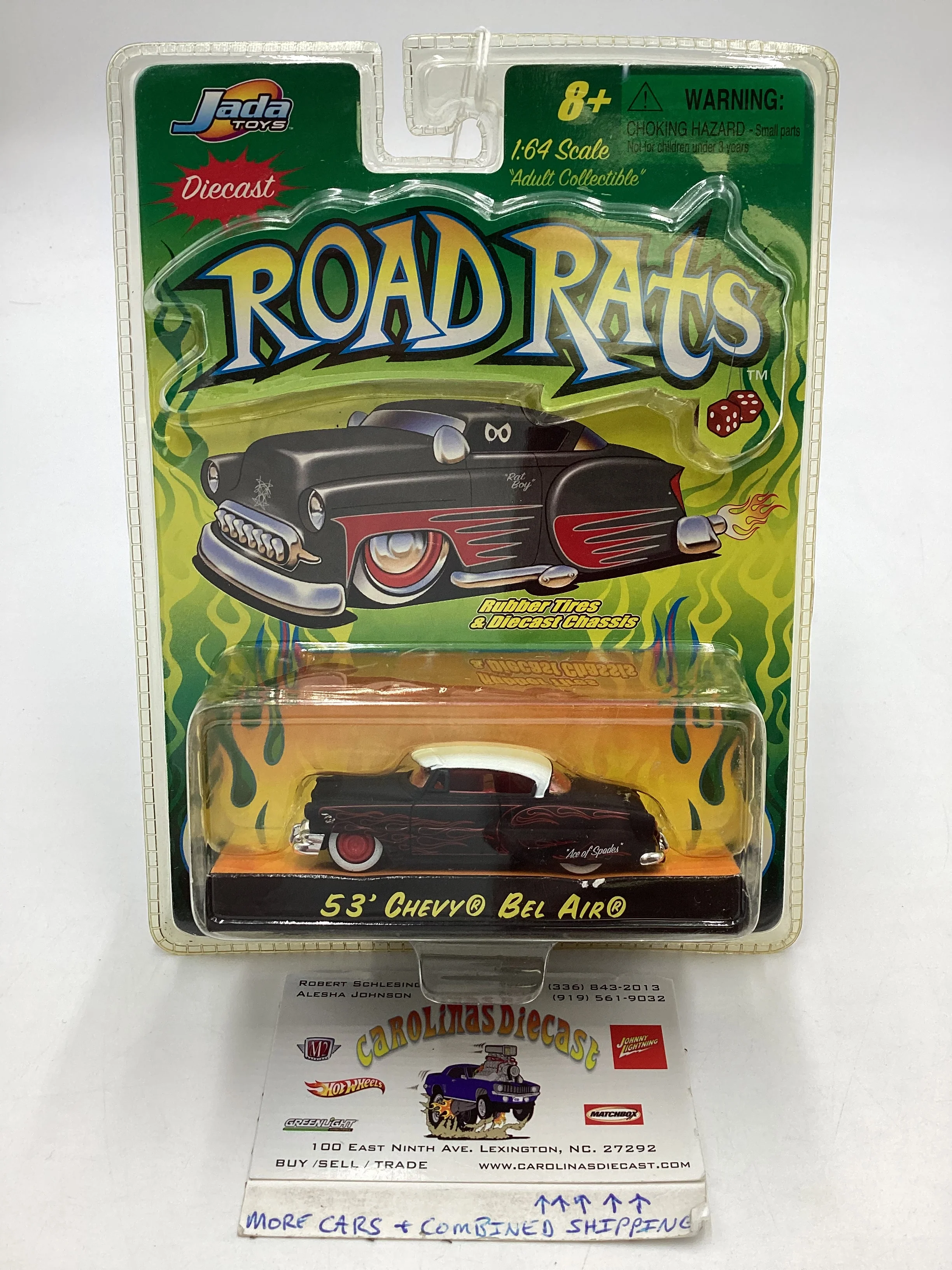 Jada Diecast Road Rats 53 Chevy Bel Air Matte Black 212H