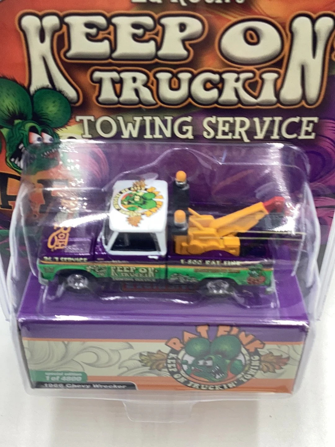 Johnny Lightning 1966 Chevy Wrecker Rat Fink MiJo exclusives Roth  keep on truckin 218D - Image 5