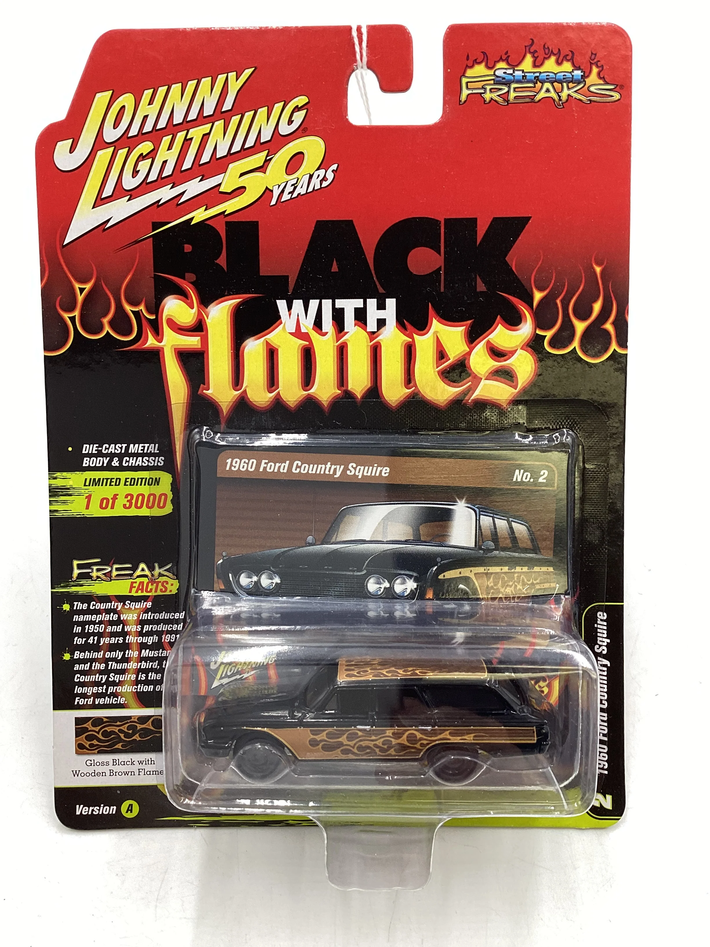 Johnny Lightning 50 Years Street freaks Black with Flames 1960 Ford Country Squire 266H - Image 2