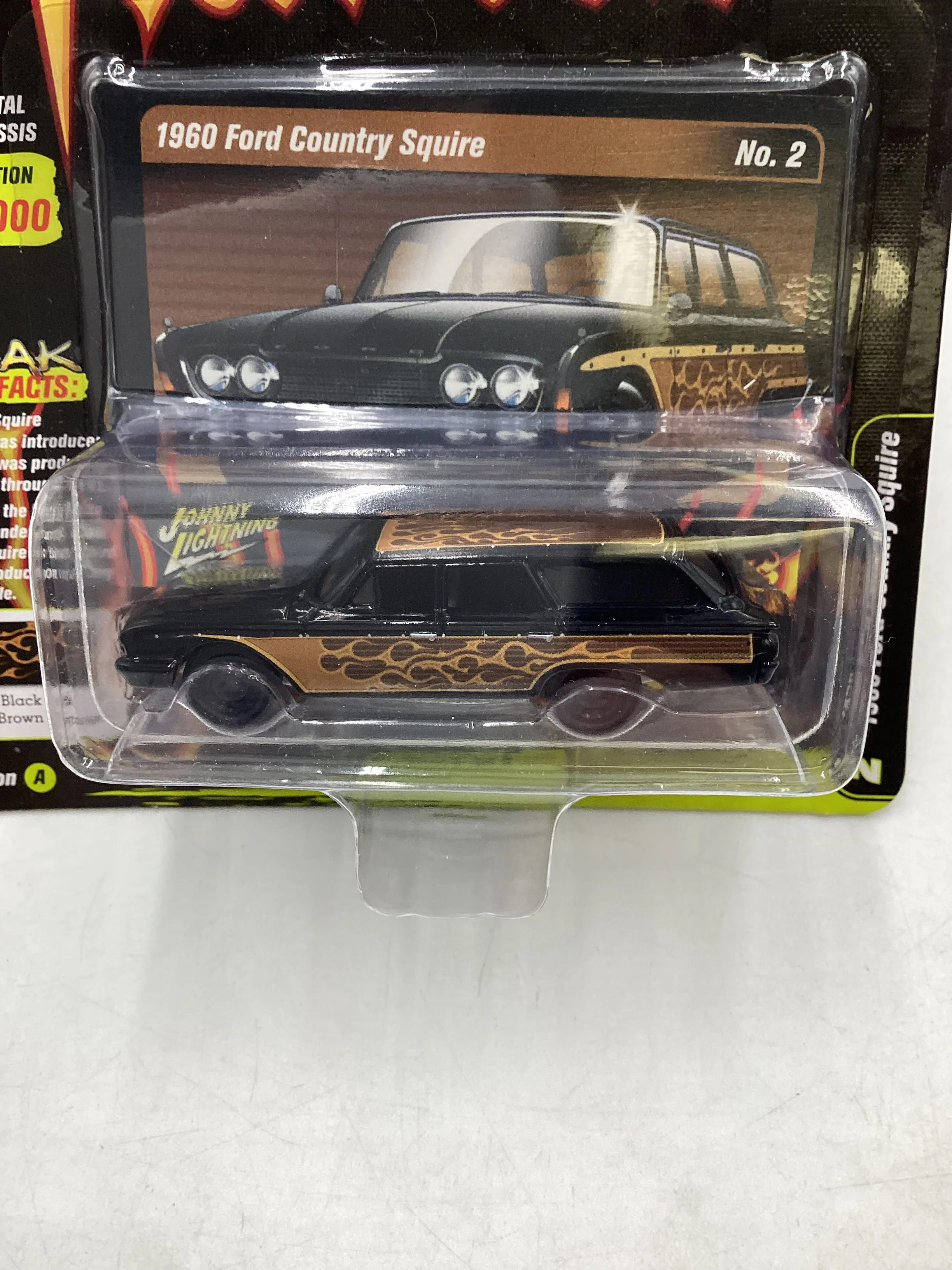 Johnny Lightning 50 Years Street freaks Black with Flames 1960 Ford Country Squire 266H - Image 3