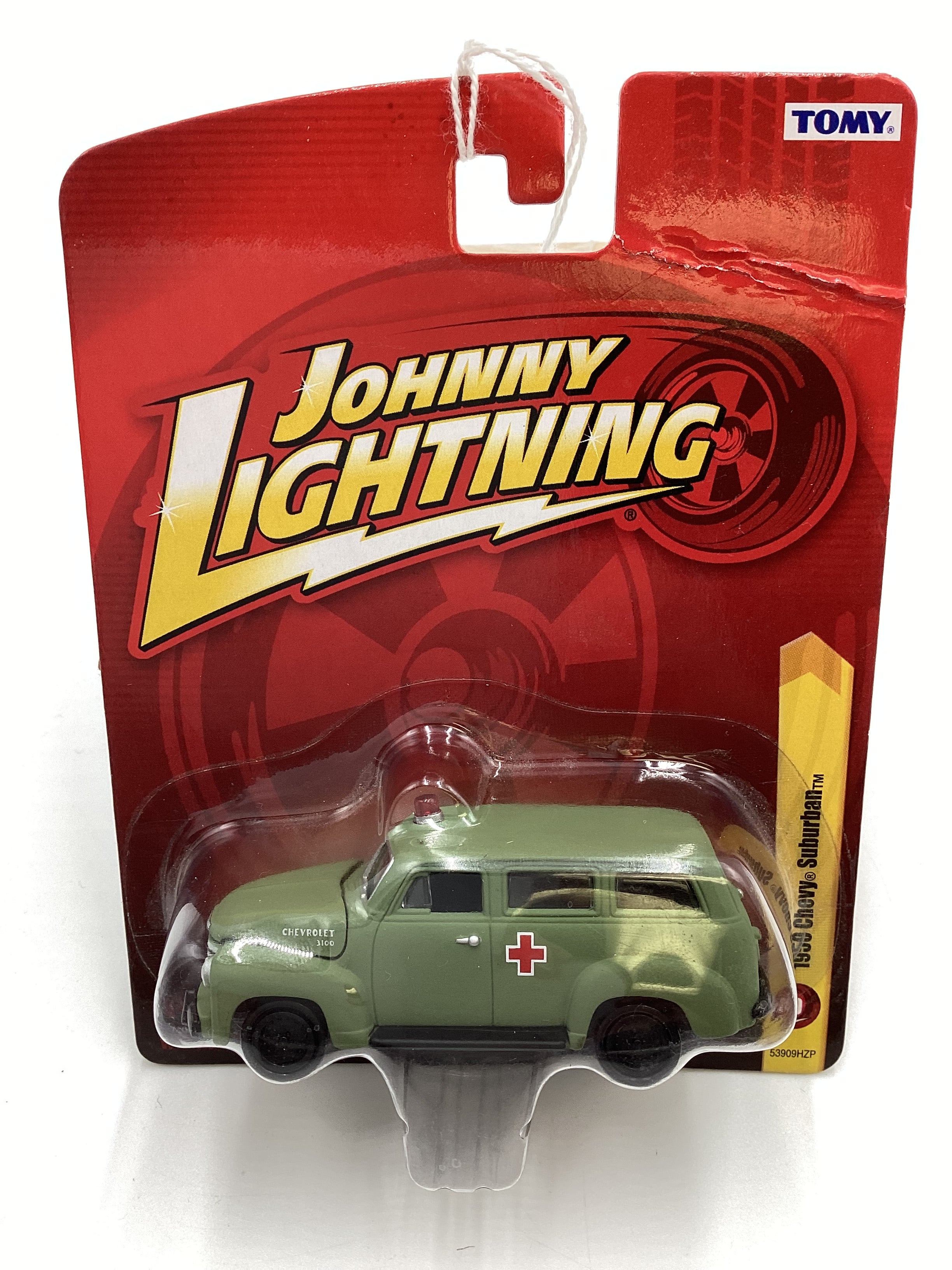 Johnny lightning Tomy #20 Chevy 1950 Chevy Suburban Army Green Vein Top Right 227H - Image 2