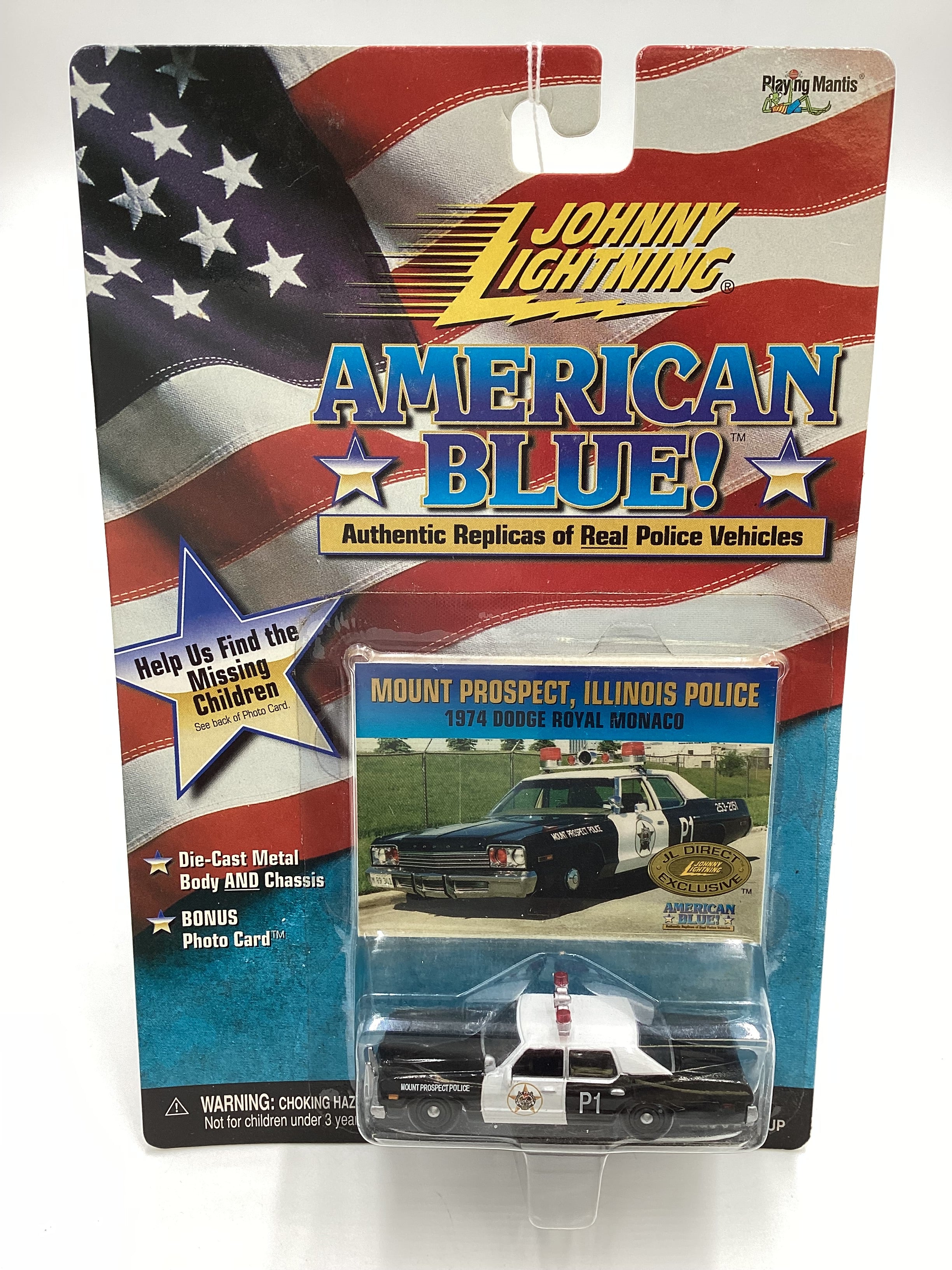 JOHNNY LIGHTNING American Blue Mount Prospect Illinois Police 1974 Dodge Royal. Monoco Black/White JL Direct Exclusive Mail In - Image 2