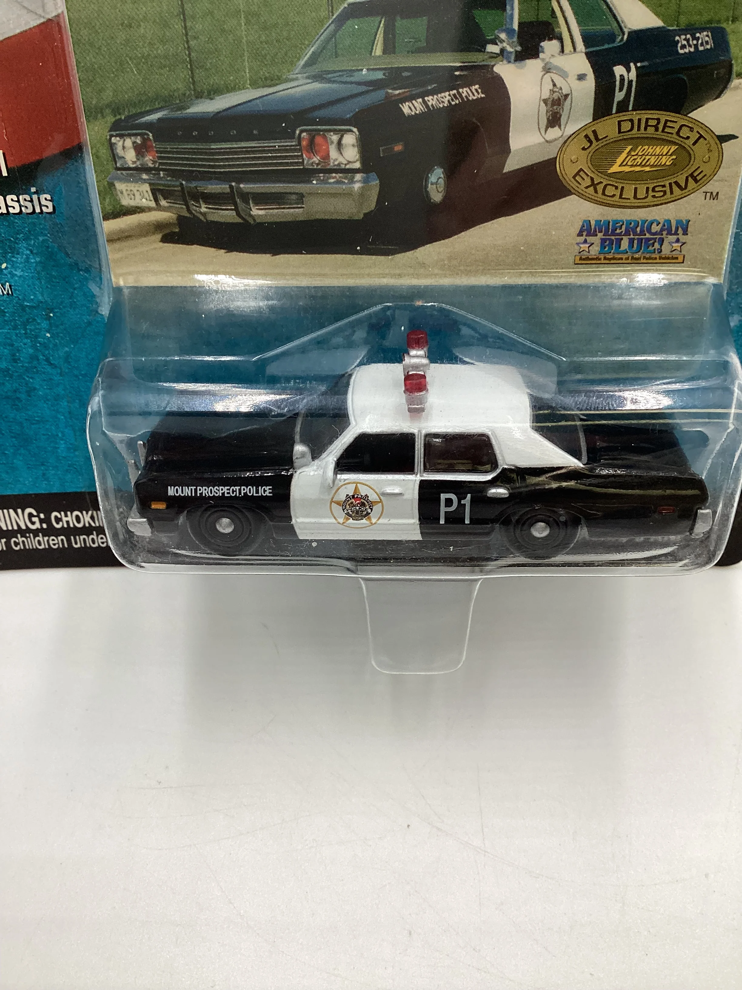 JOHNNY LIGHTNING American Blue Mount Prospect Illinois Police 1974 Dodge Royal. Monoco Black/White JL Direct Exclusive Mail In - Image 3