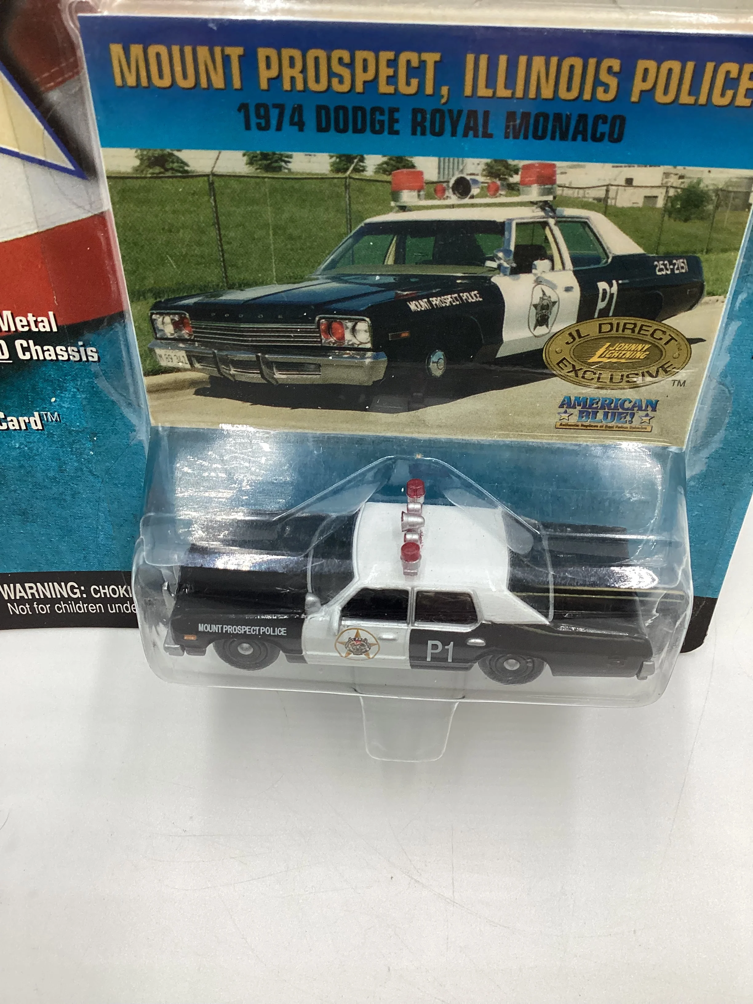JOHNNY LIGHTNING American Blue Mount Prospect Illinois Police 1974 Dodge Royal. Monoco Black/White JL Direct Exclusive Mail In - Image 6