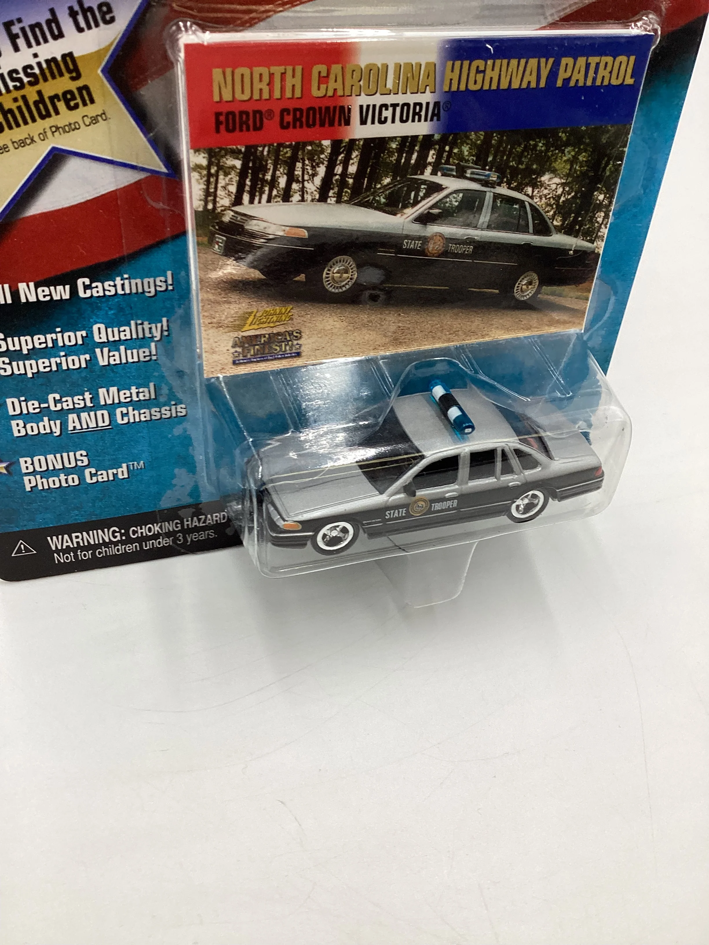 JOHNNY LIGHTNING Americas Finest North Carolina Highway Patrol Ford Crown Victoria Black/Silver 223H - Image 5