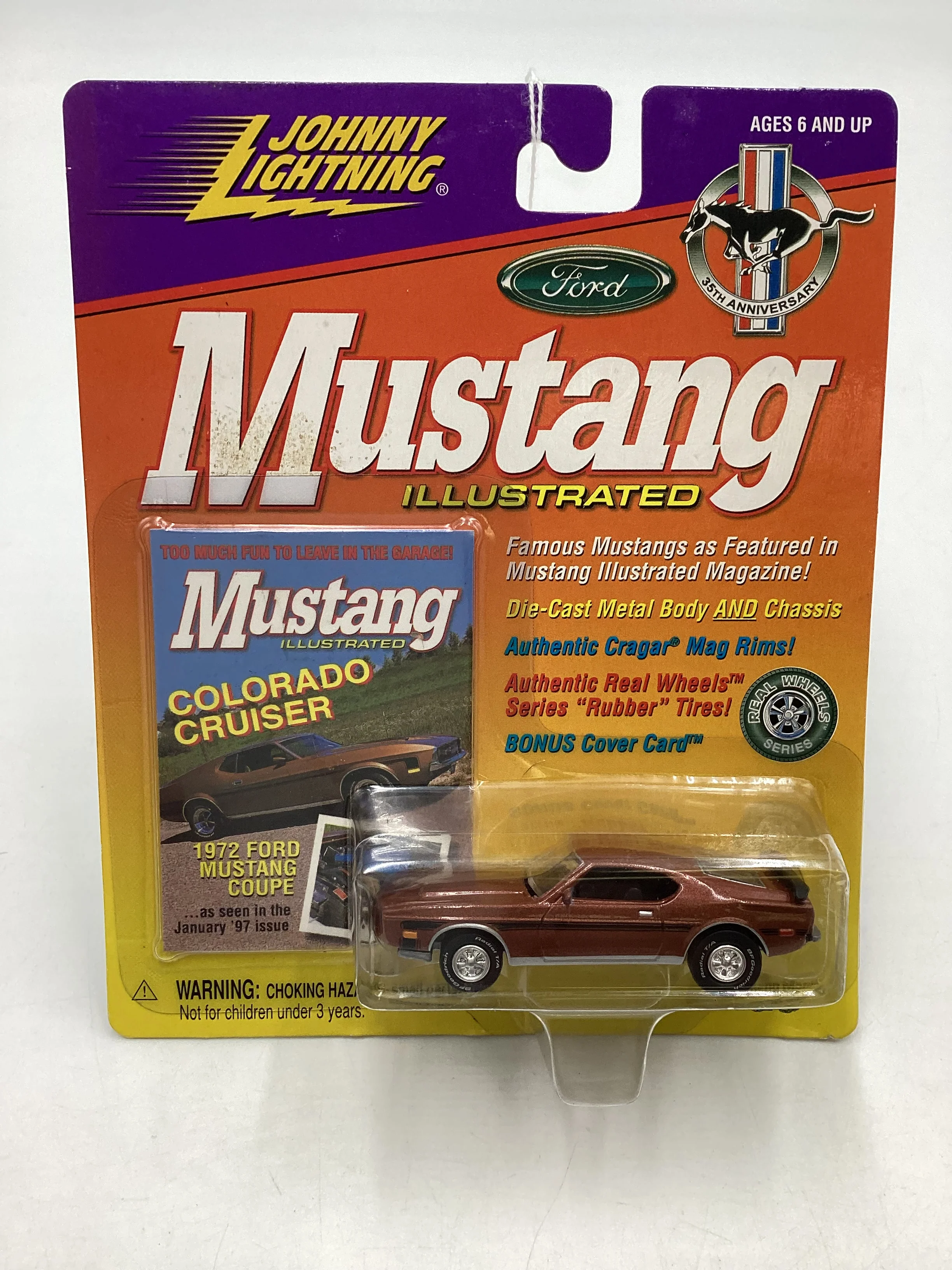 Johnny Lightning Mustang Illustrated 35th Anniversary 1972 Ford Mustang Coupe Brown 218C - Image 2