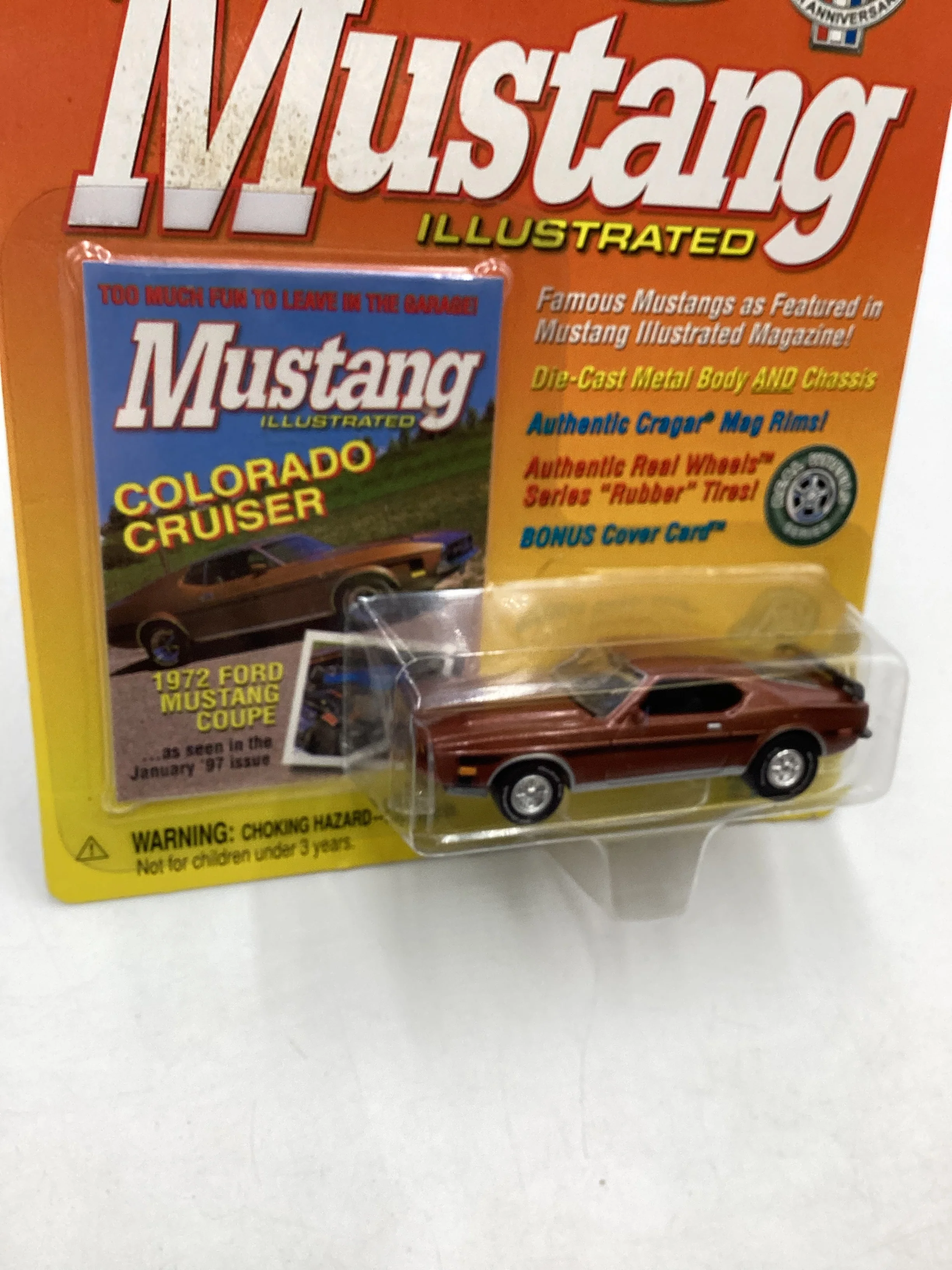 Johnny Lightning Mustang Illustrated 35th Anniversary 1972 Ford Mustang Coupe Brown 218C - Image 5