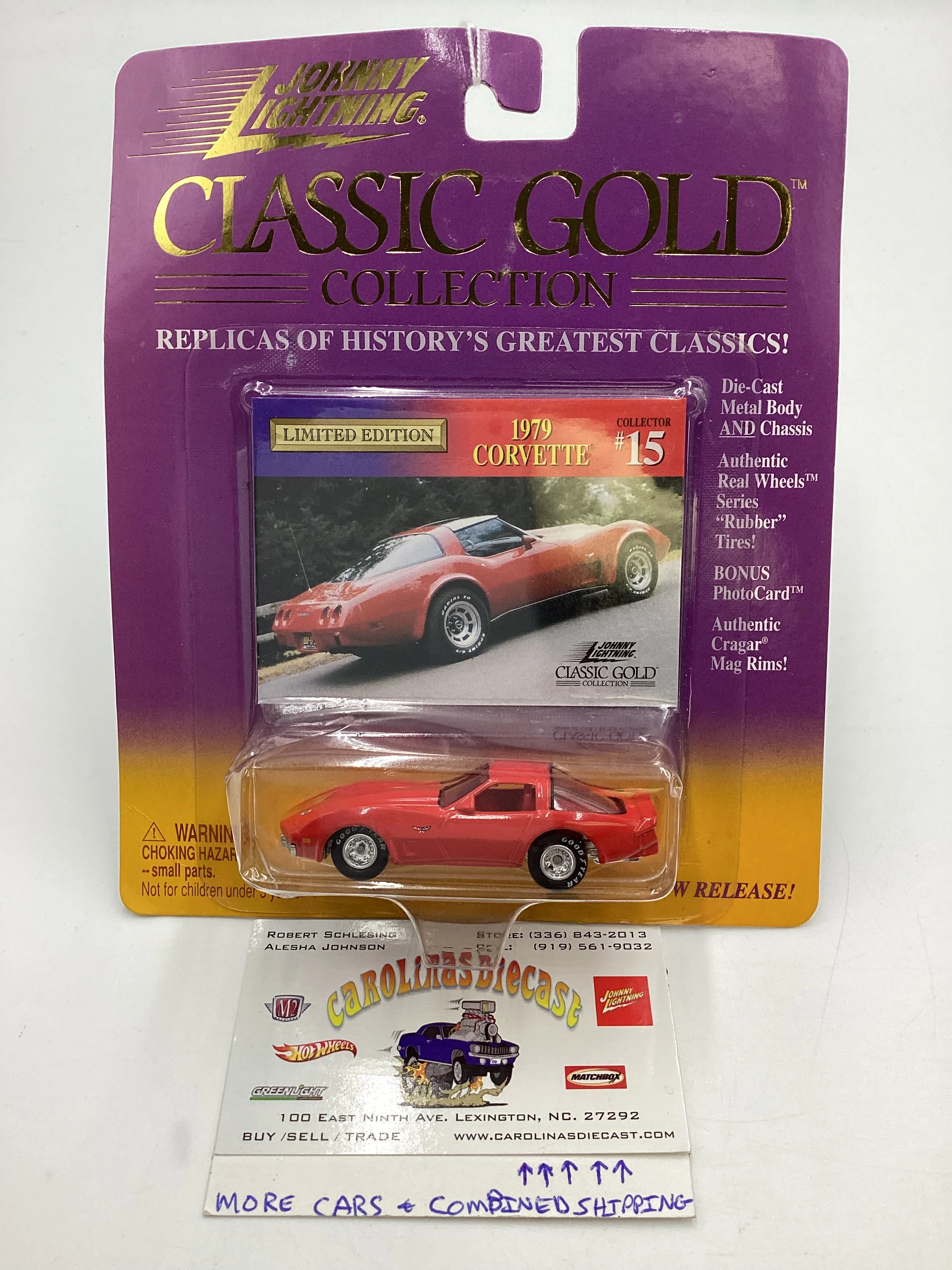 Johnny Lightning Classic Gold Collection #15 1979 Corvette Red J Hook Vein 222G