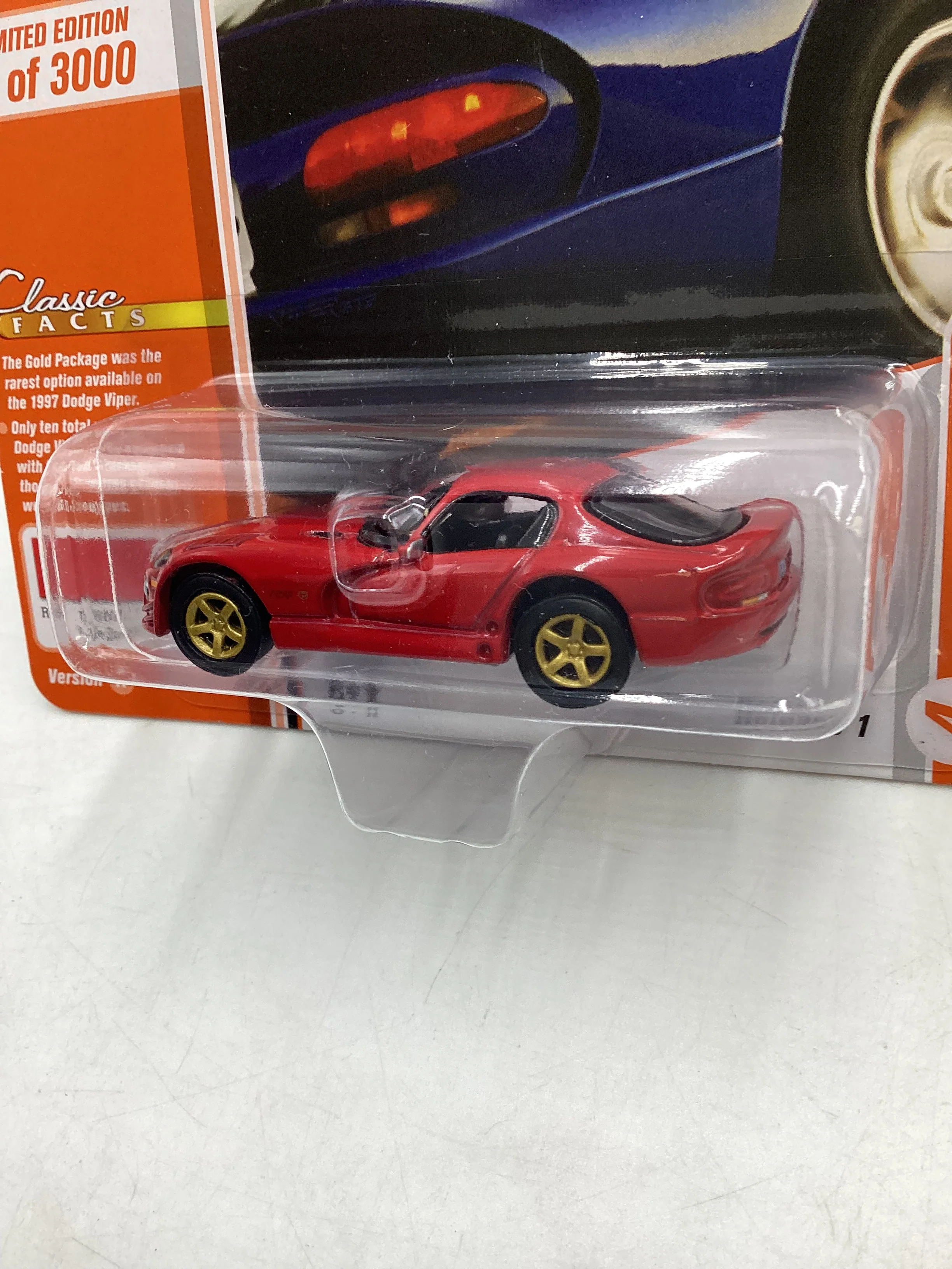 Johnny Lightning Classic Gold Collection Dodge Red 1997 Dodge Viper GTS 227G - Image 4