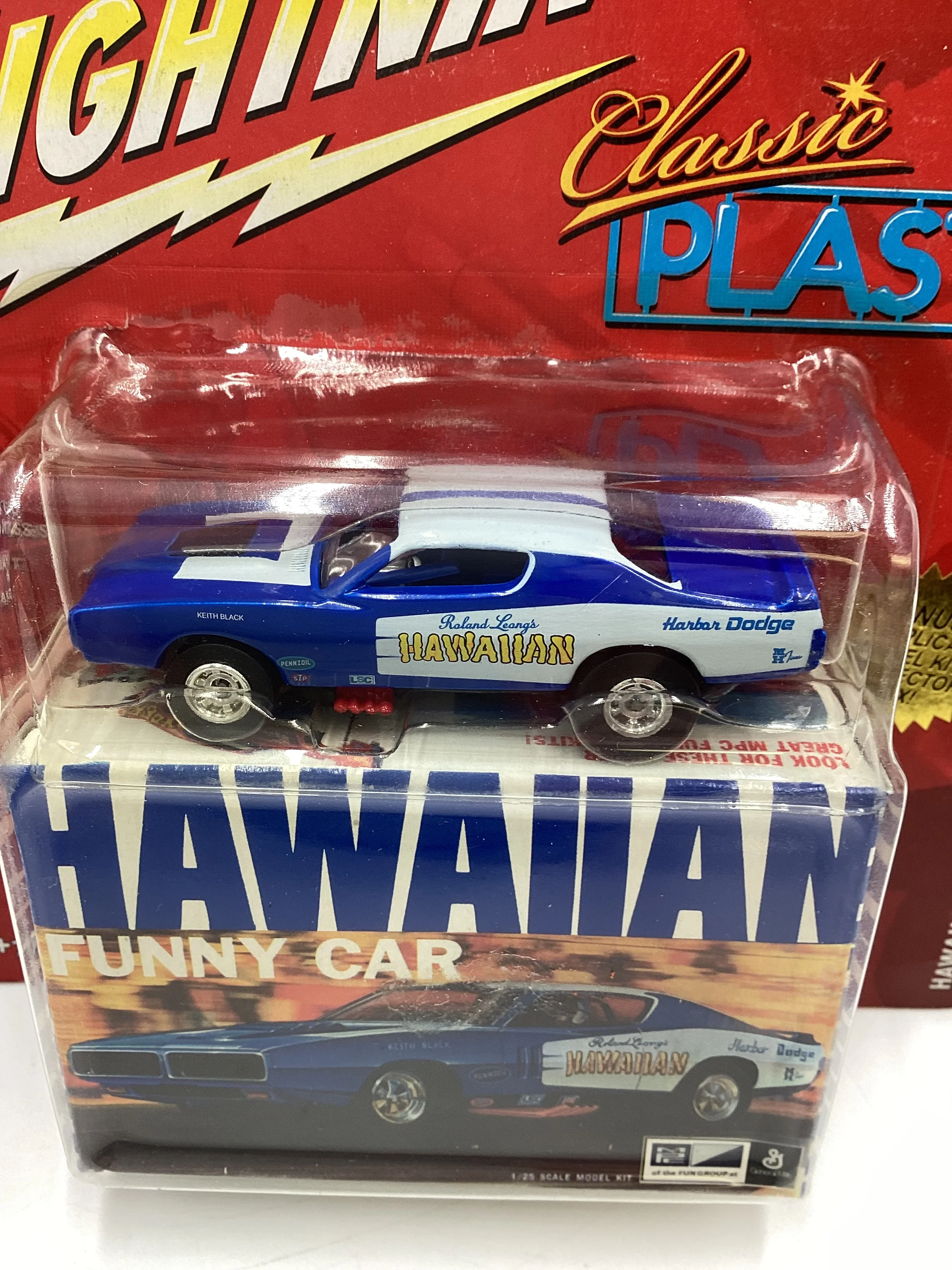 Johnny Lightning Classic Plastic #6 Dodge Charger Funny Car Blue 231D - Image 3
