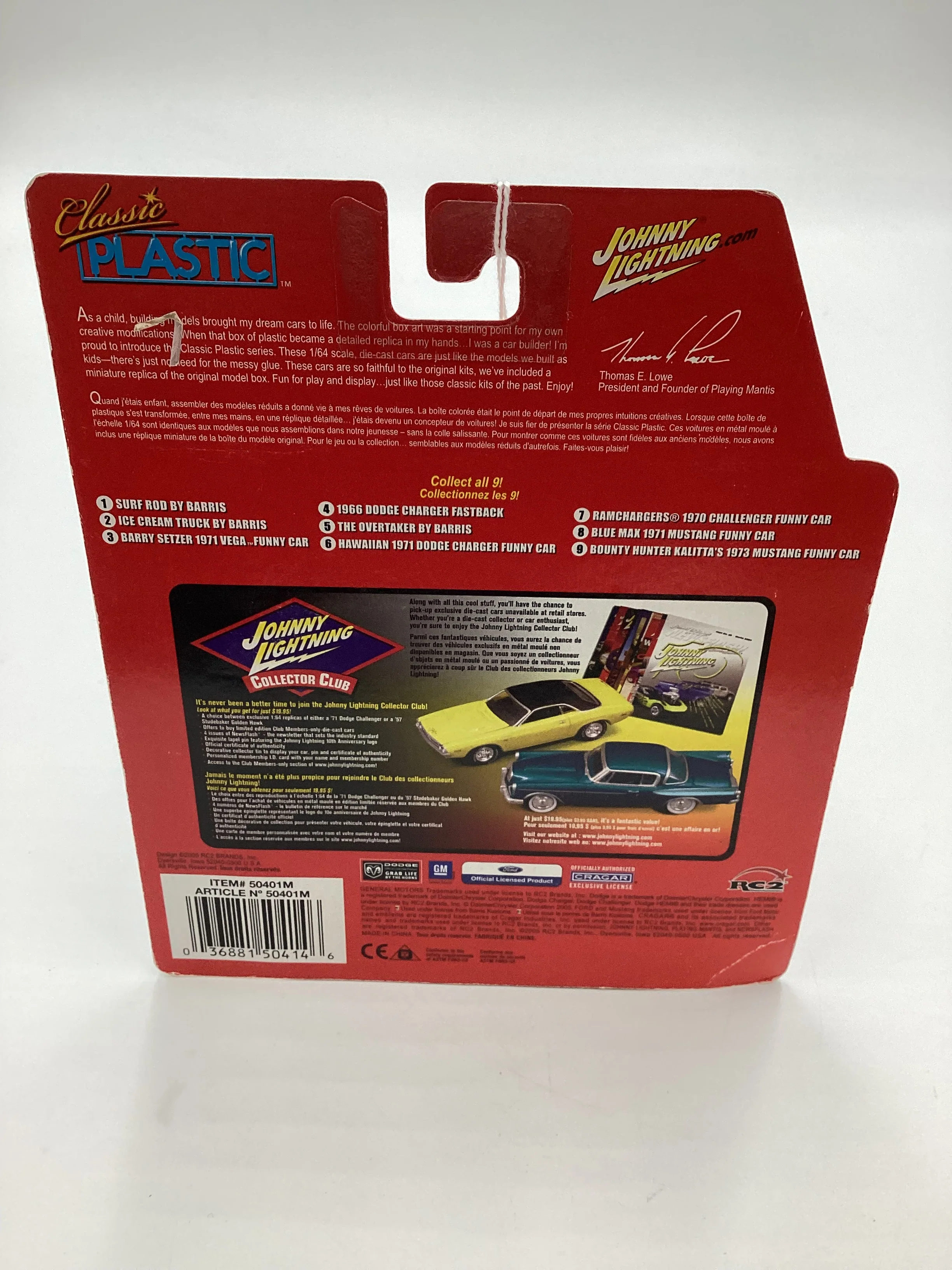 Johnny lightning Classic Plastic #9 Bounty Hunter Kalittas 73 Mustang Funny Car White 231D - Image 7