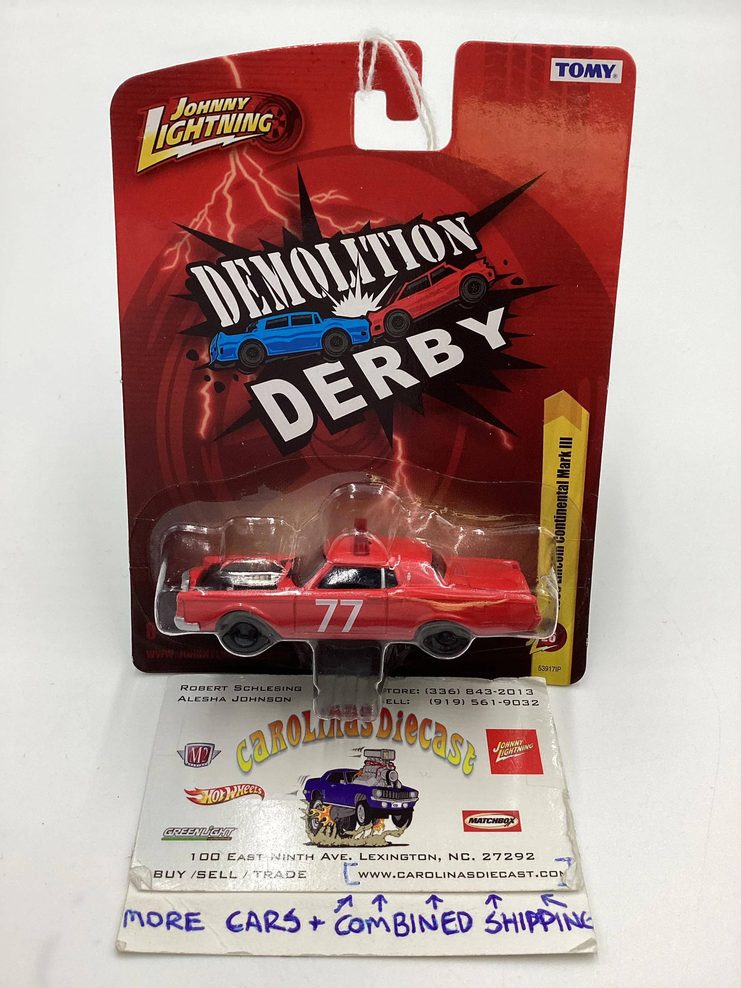 Johnny lightning Demolition Derby #26 1969 Lincoln Continental Mark III Red 227H