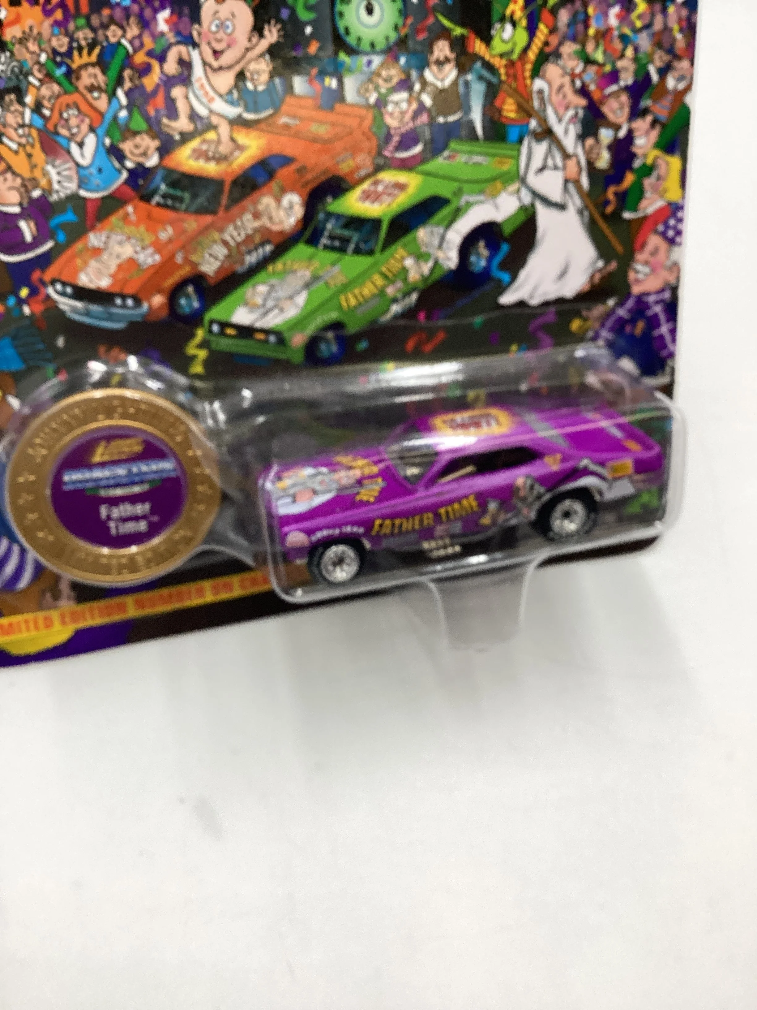 Johnny Lightning Dragsters New Year 98 #9918/15000 Father Time Purple 186C - Image 5