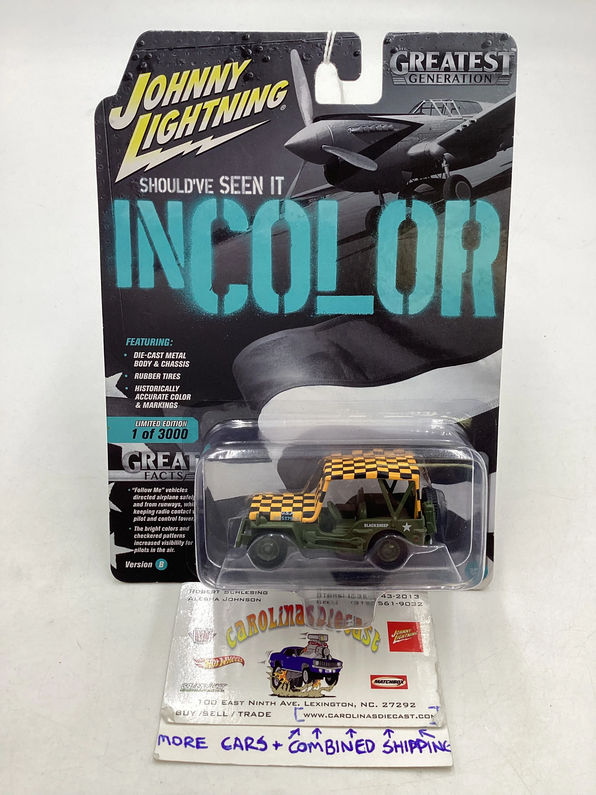 Johnny Lightning Greatest Generation in Color WWII Willys MB Jeep 227E