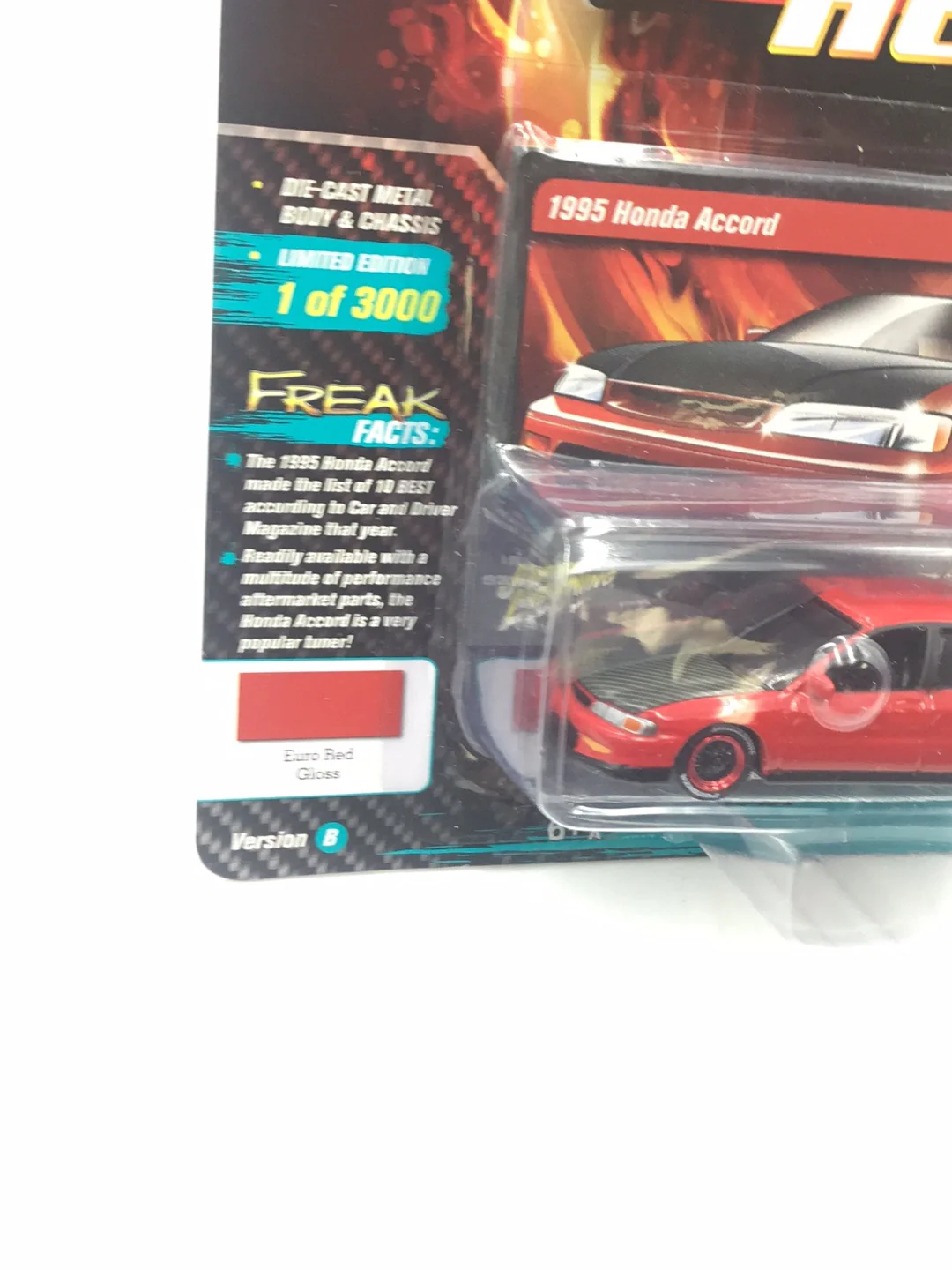 Johnny lightning Import heat 1995 Honda Accord Red 211E - Image 3