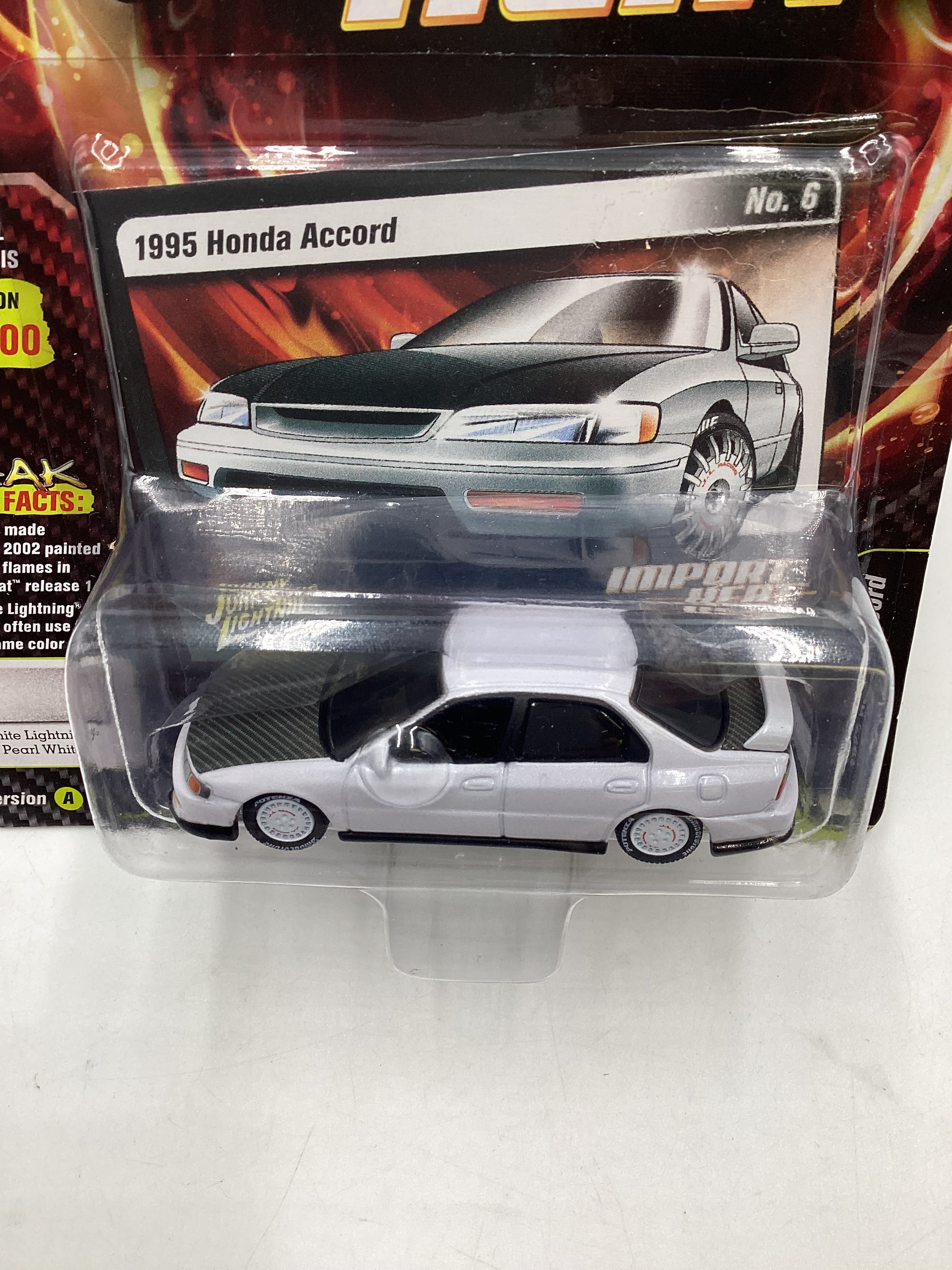 Johnny lightning Import heat #6 1995 Honda Accord White - Image 6