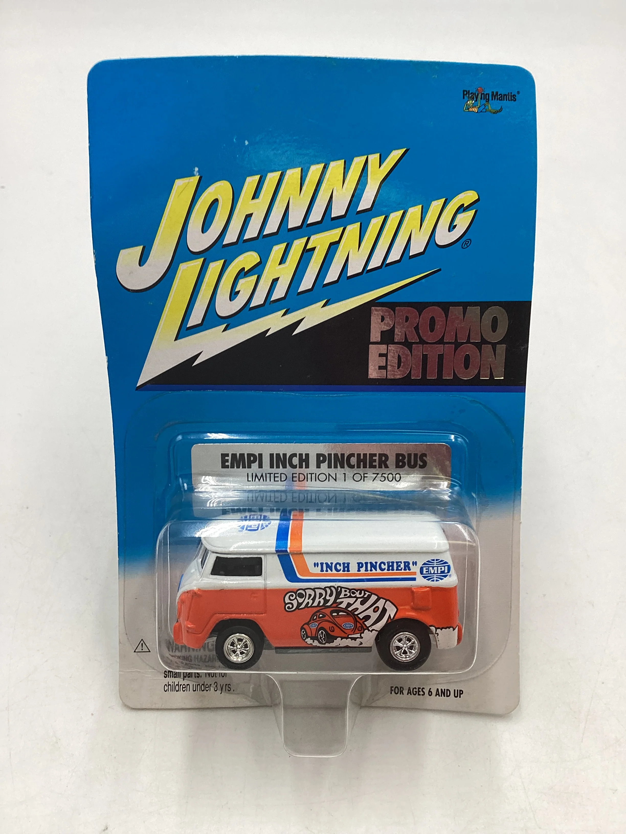 Johnny Lightning Liberty Promo Edition Empi Inch Pincher Bus with protector 1/7500 *Card is Warped* - Image 2