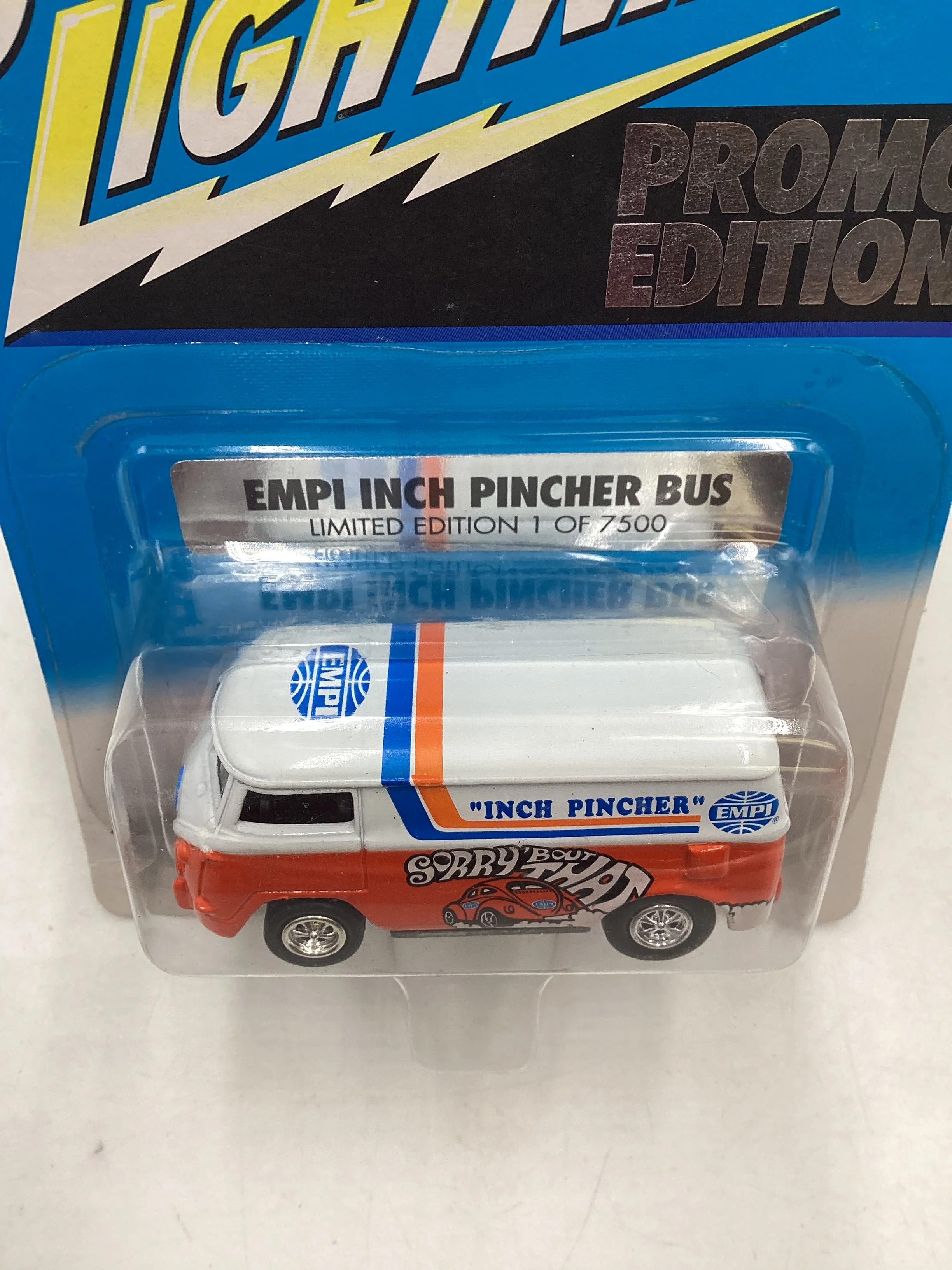 Johnny Lightning Liberty Promo Edition Empi Inch Pincher Bus with protector 1/7500 *Card is Warped* - Image 6