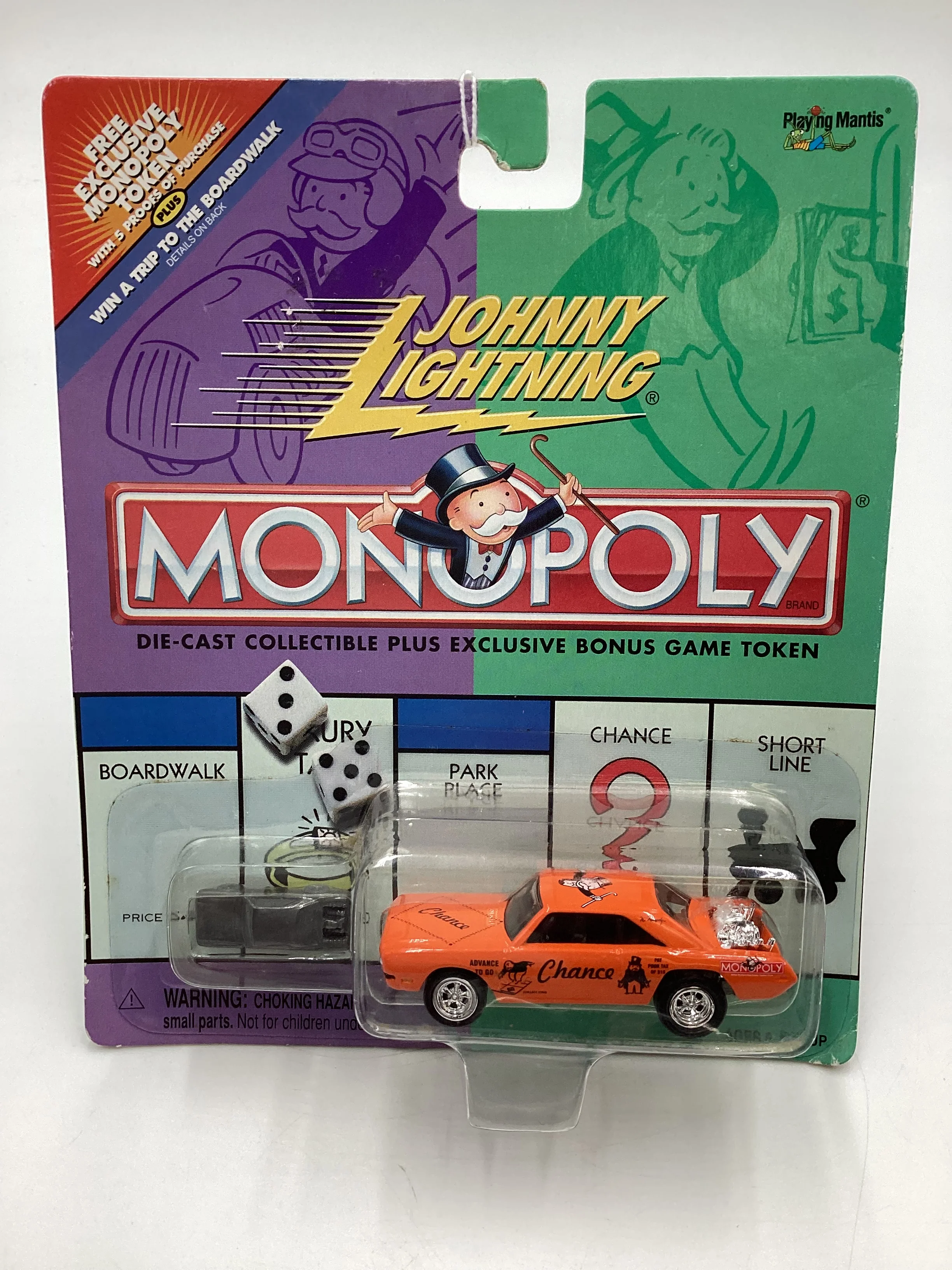 Johnny Lightning Monopoly Chance W/Token 1970 Dodge Dart Orange - Image 2