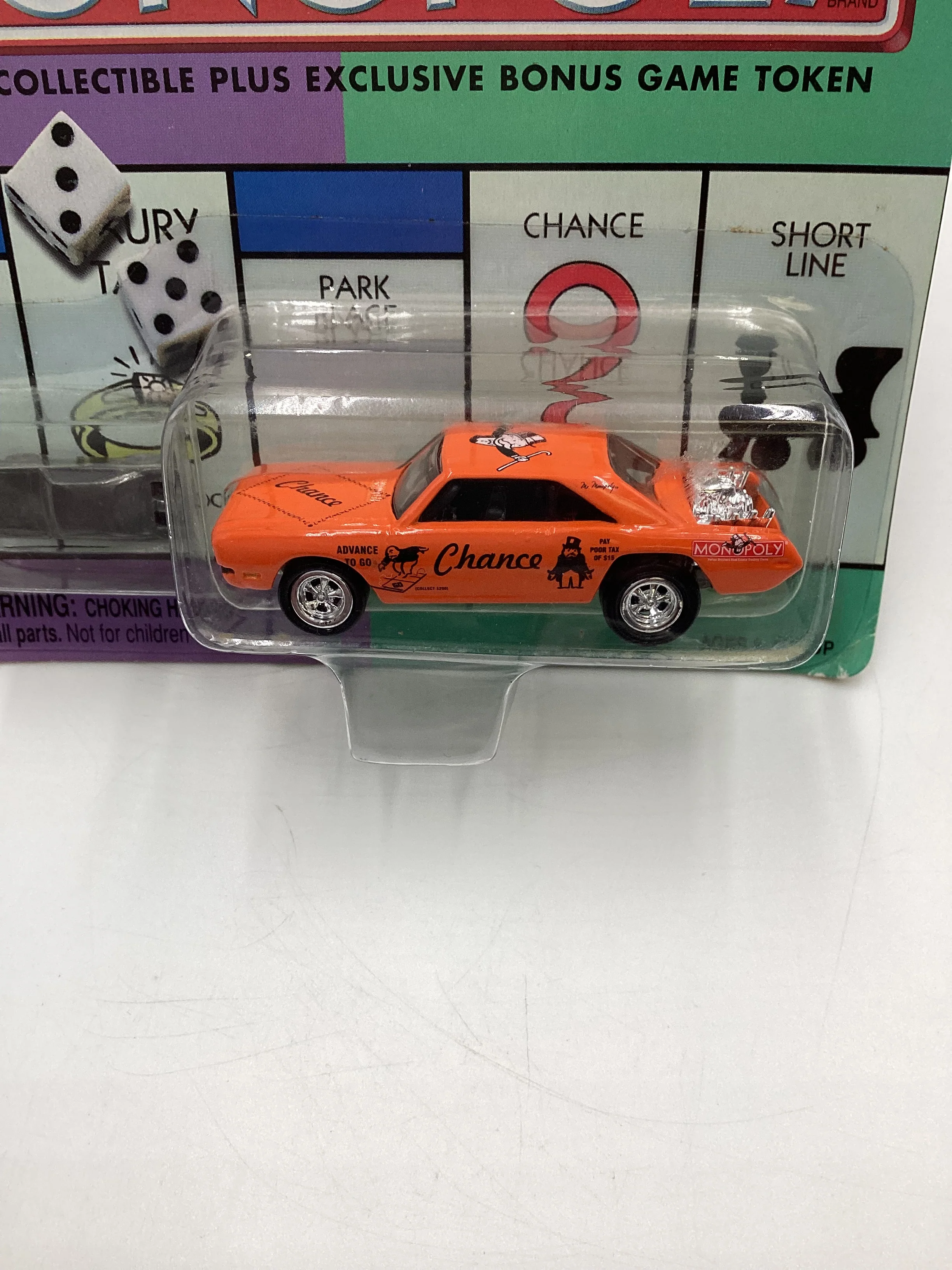 Johnny Lightning Monopoly Chance W/Token 1970 Dodge Dart Orange - Image 3
