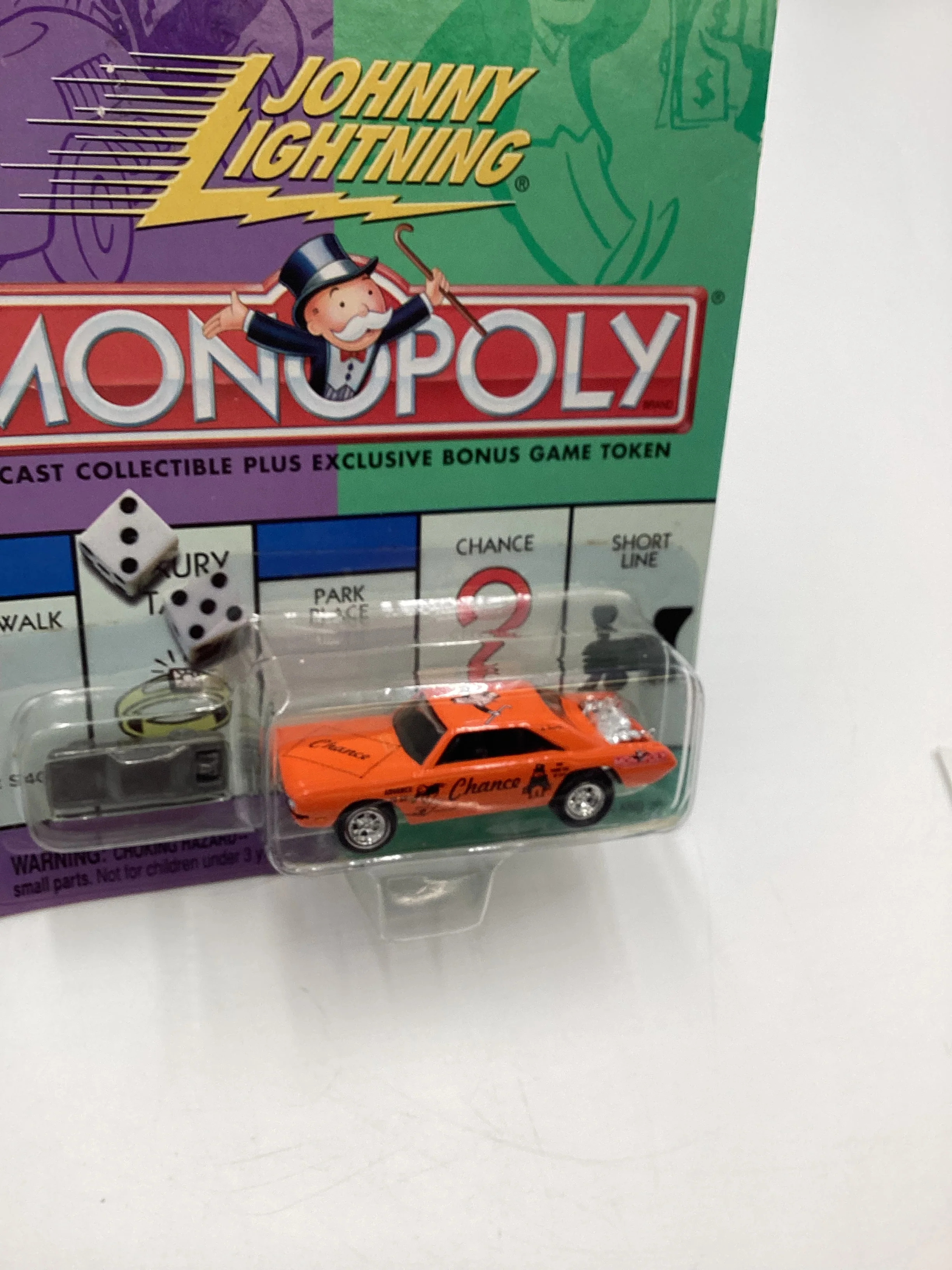 Johnny Lightning Monopoly Chance W/Token 1970 Dodge Dart Orange - Image 5