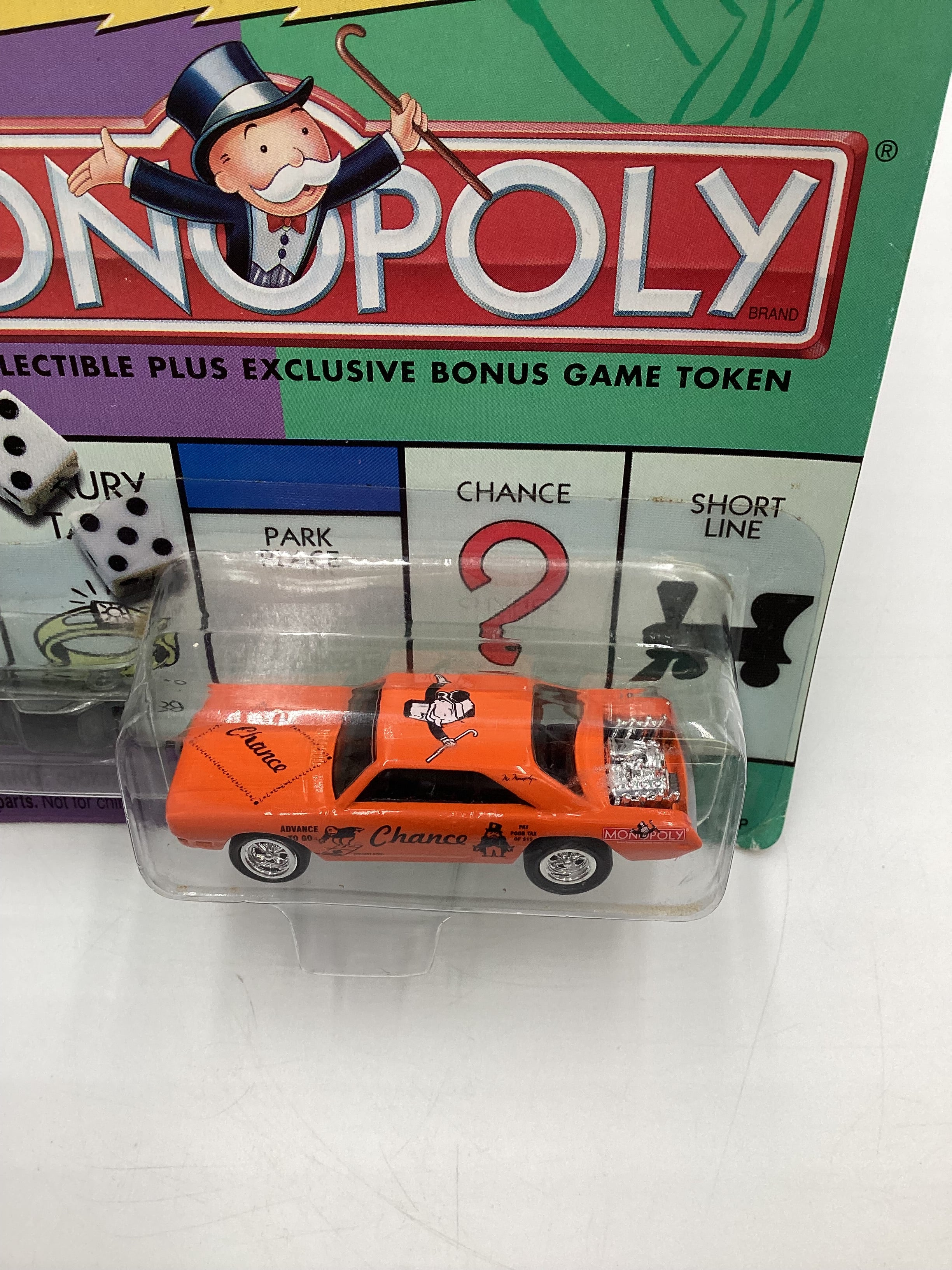 Johnny Lightning Monopoly Chance W/Token 1970 Dodge Dart Orange - Image 6