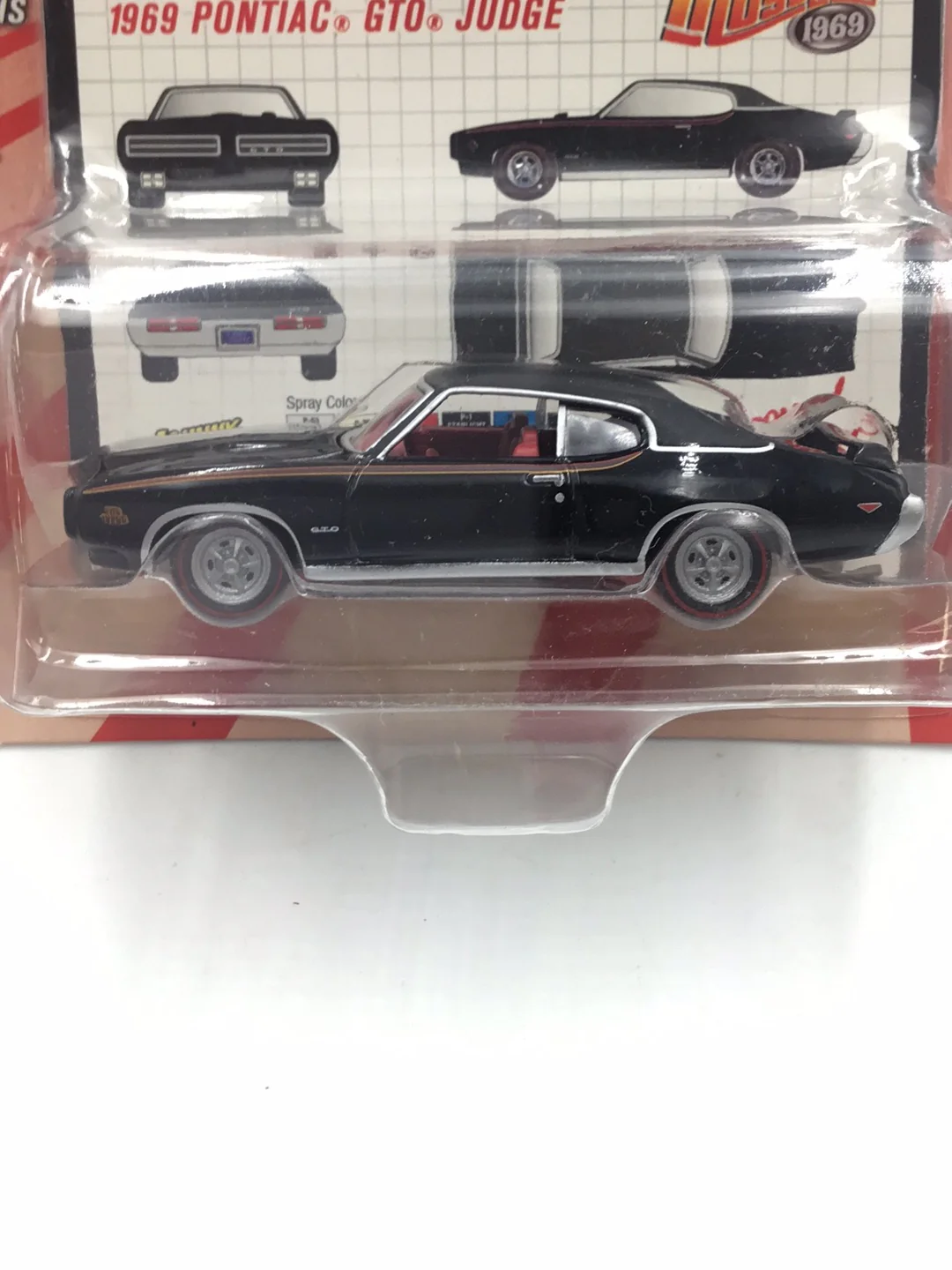 Johnny lightning muscle cars 1969 Pontiac GTO Black redline tires 210E - Image 2