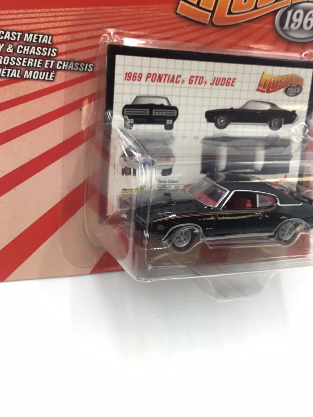 Johnny lightning muscle cars 1969 Pontiac GTO Black redline tires 210E - Image 3