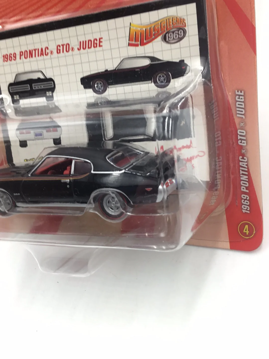 Johnny lightning muscle cars 1969 Pontiac GTO Black redline tires 210E - Image 4