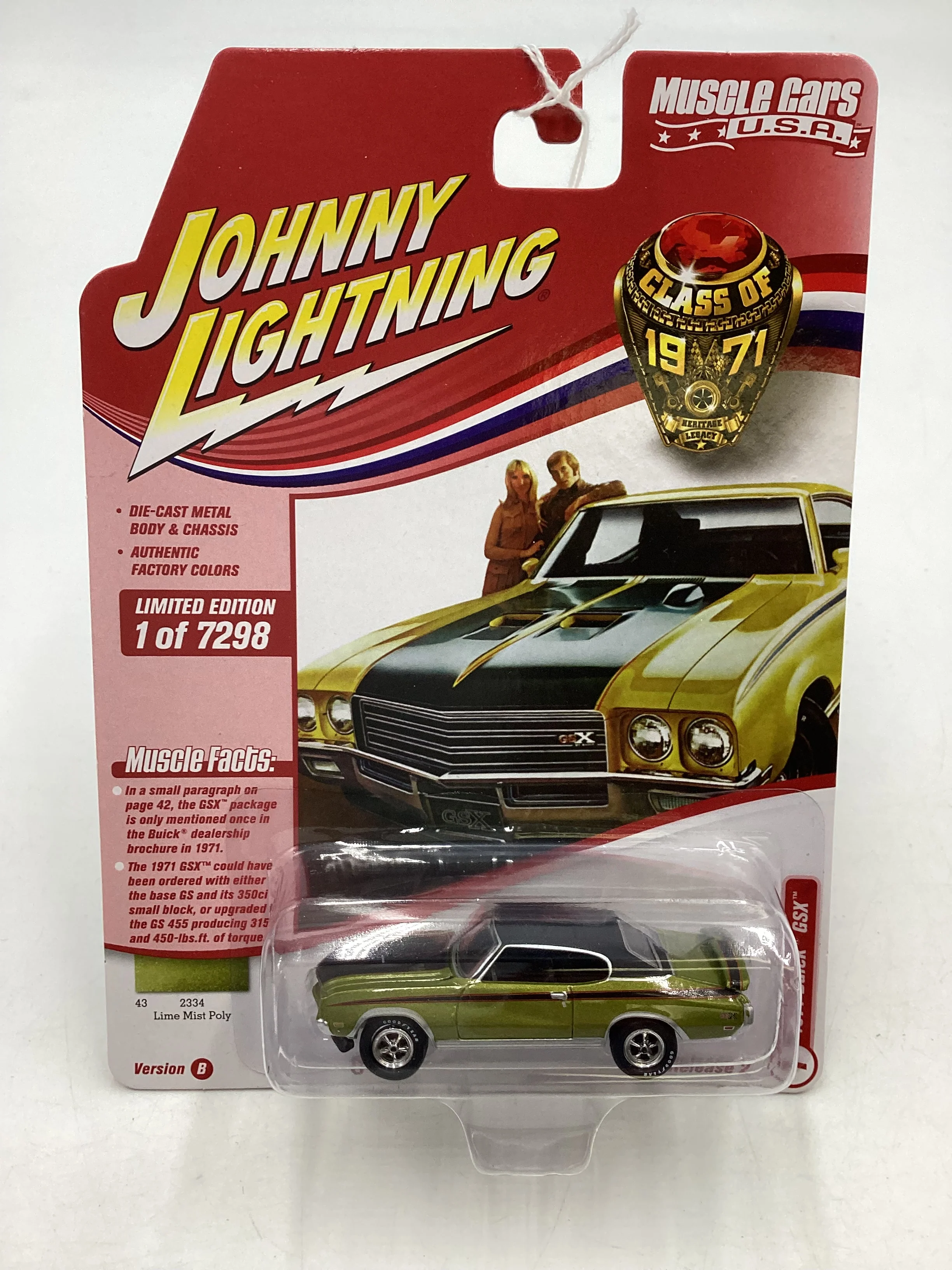 Johnny Lightning Muscle Cars USA 1971 Buick GSX Green 229B - Image 2