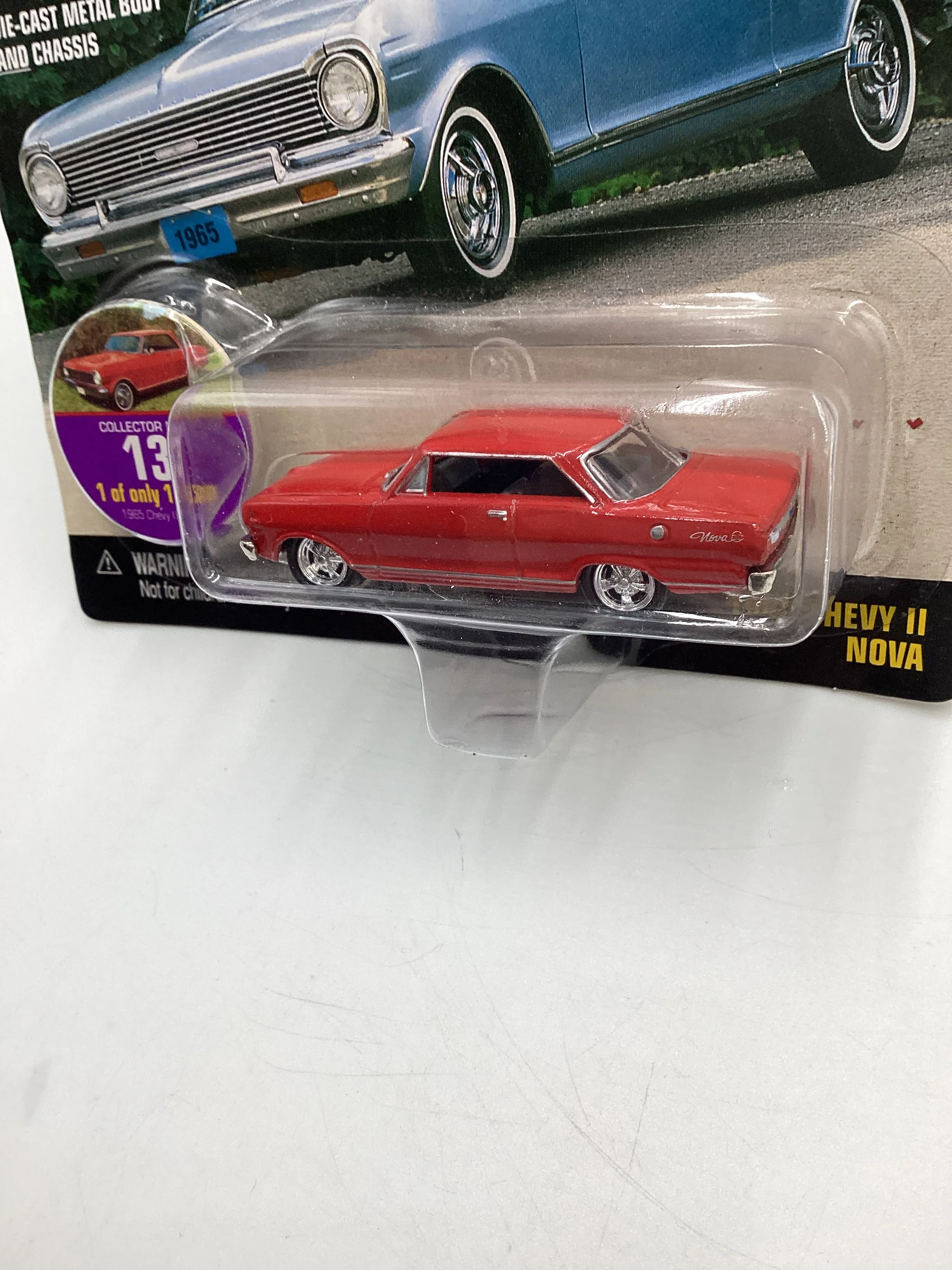Johnny Lightning Muscle Cars USA 1965 Chevy II Nova Red 186F - Image 4