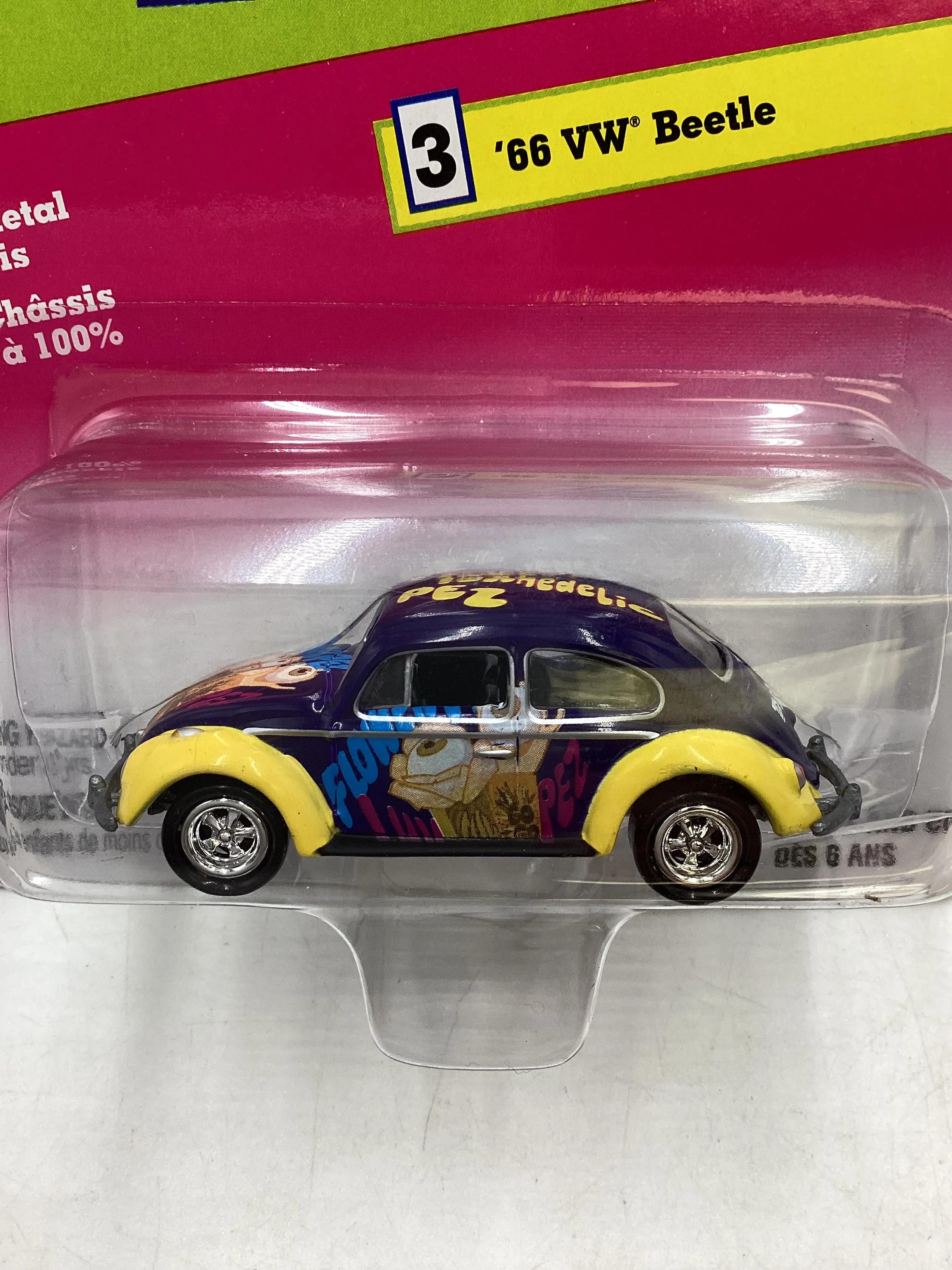 Johnny Lightning Pez #3 66 Volkswagen Beetle Purple - Image 3