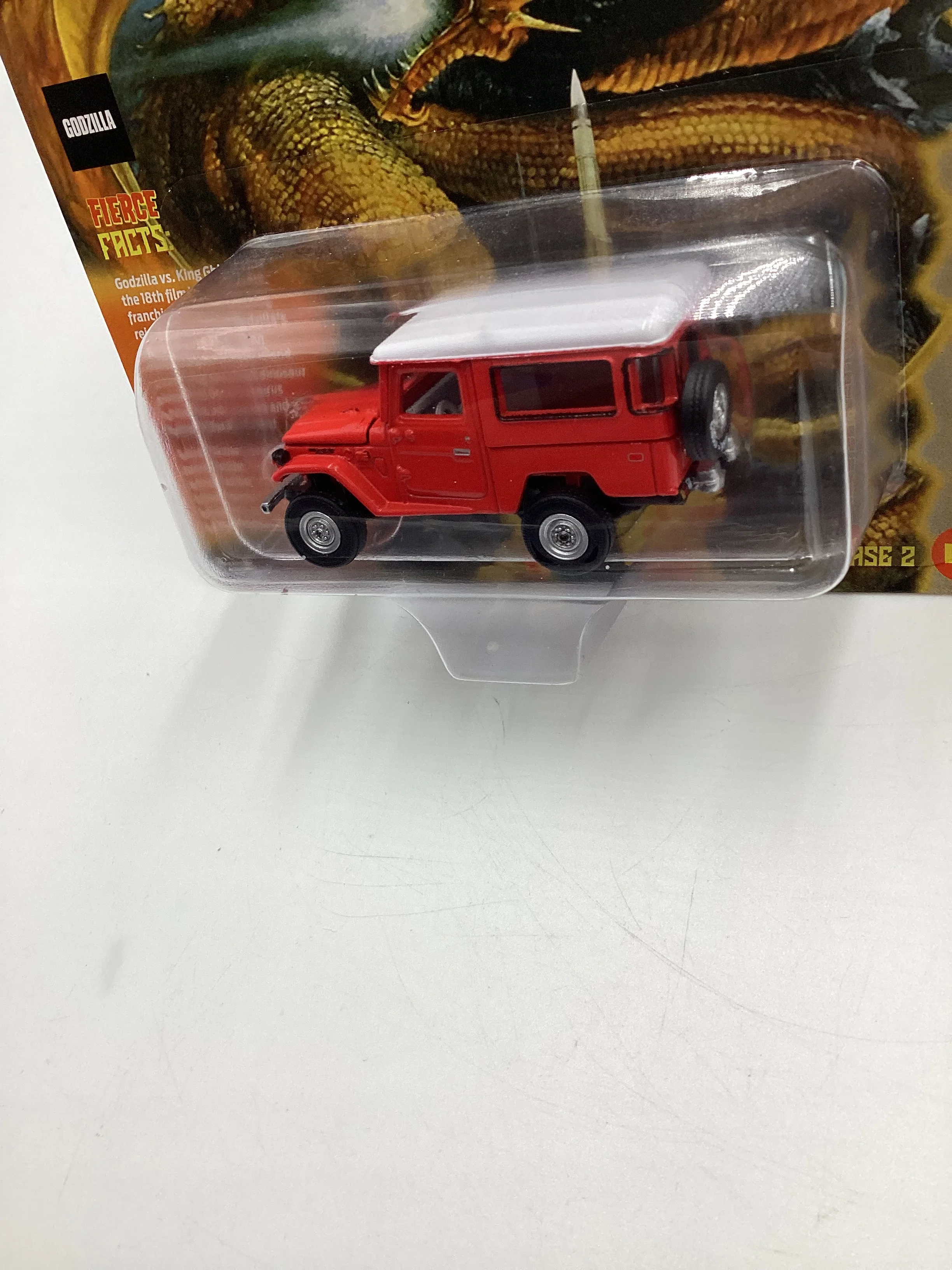 Johnny Lightning Pop Culture Godzilla Release 2 #3 1080 Toyota Land Cruiser Red 228D - Image 4