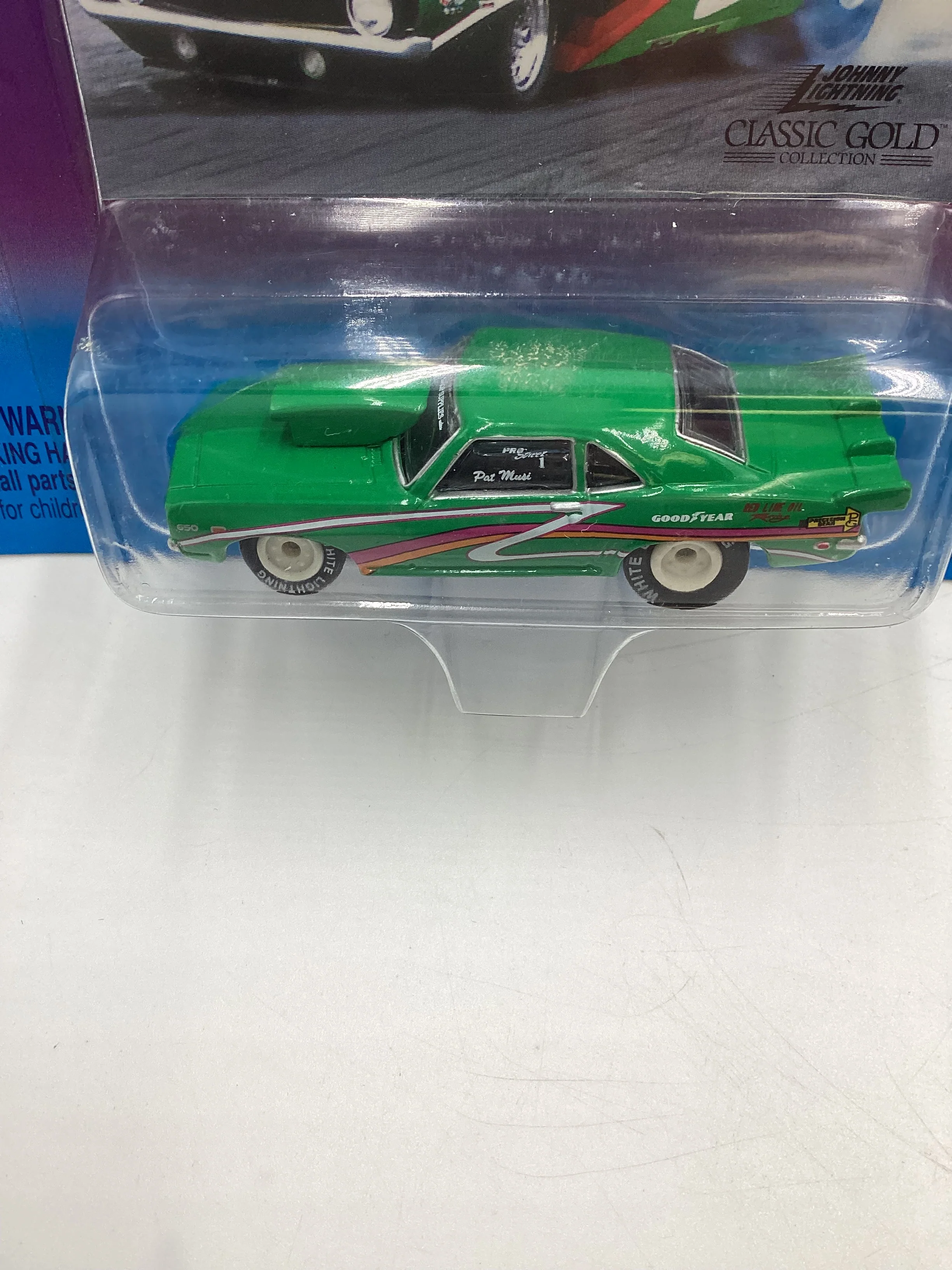 Johnny Lightning Classic Gold Collection #14 1969 Pro Street Camaro Green White Lightning Chase VHTF - Image 3