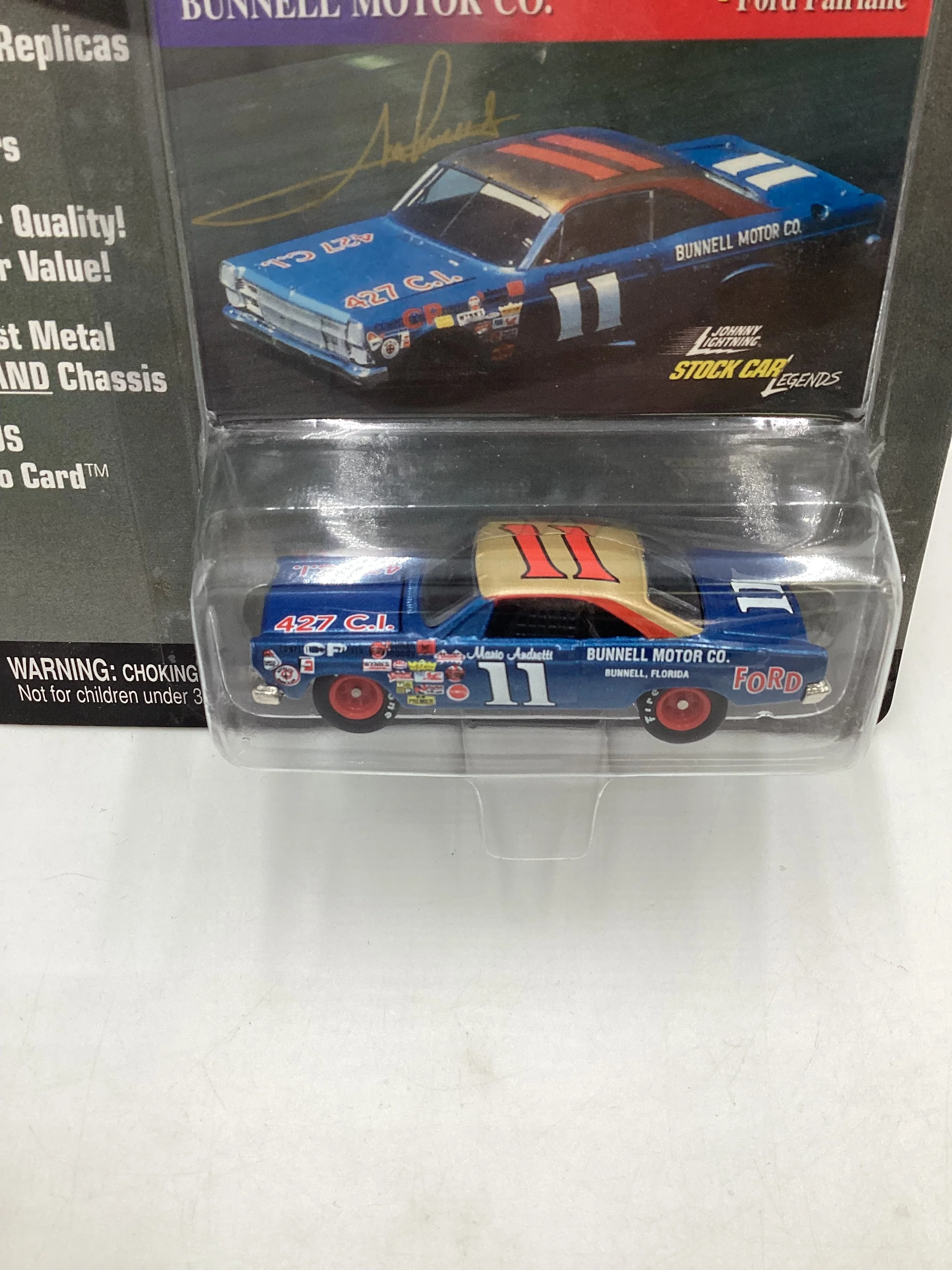 Johnny lightning Stock Car Legends #11 Mario Andretti 1967 Ford Fairlane 186B - Image 3
