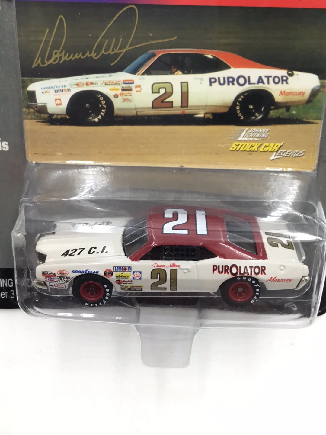 Johnny lightning Stock Car Legends #21 Donnie Allison Mercury Cyclone #2 OO1 - Image 6
