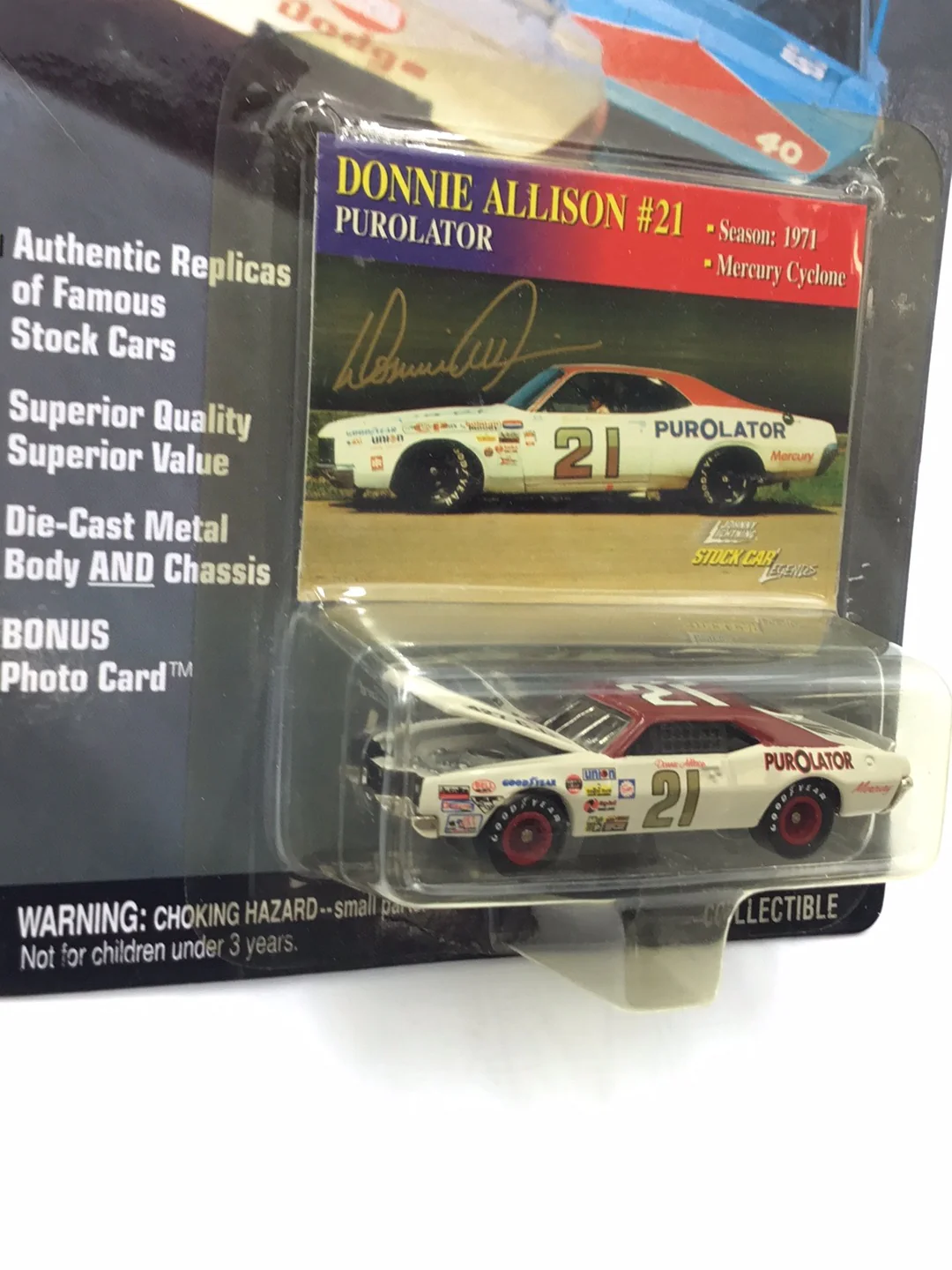 Johnny lightning Stock Car Legends #21 Donnie Allison Mercury Cyclone 210G - Image 3