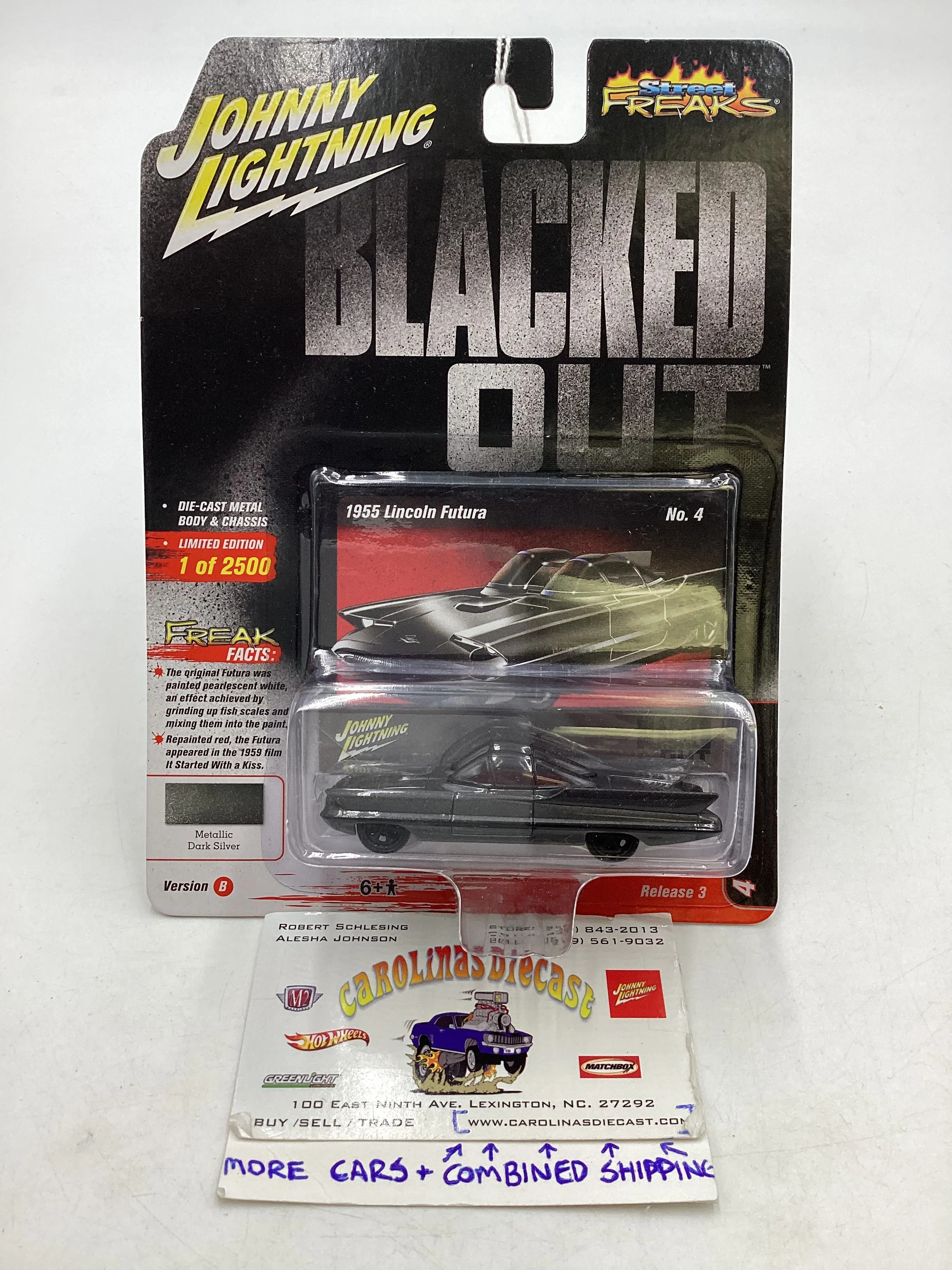 Johnny lightning Street Freaks Blacked Out 1955 Lincoln Futura 227C