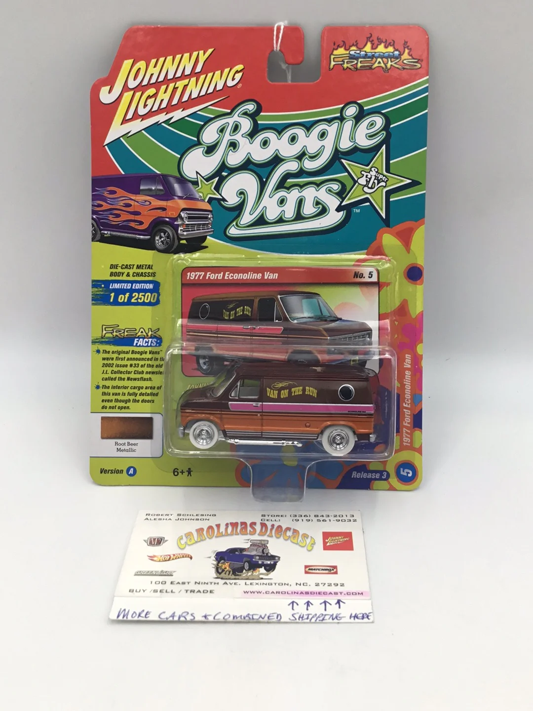 Johnny lightning Street freaks Boogie Vans 1977 Ford Econoline Van White Lightning version A