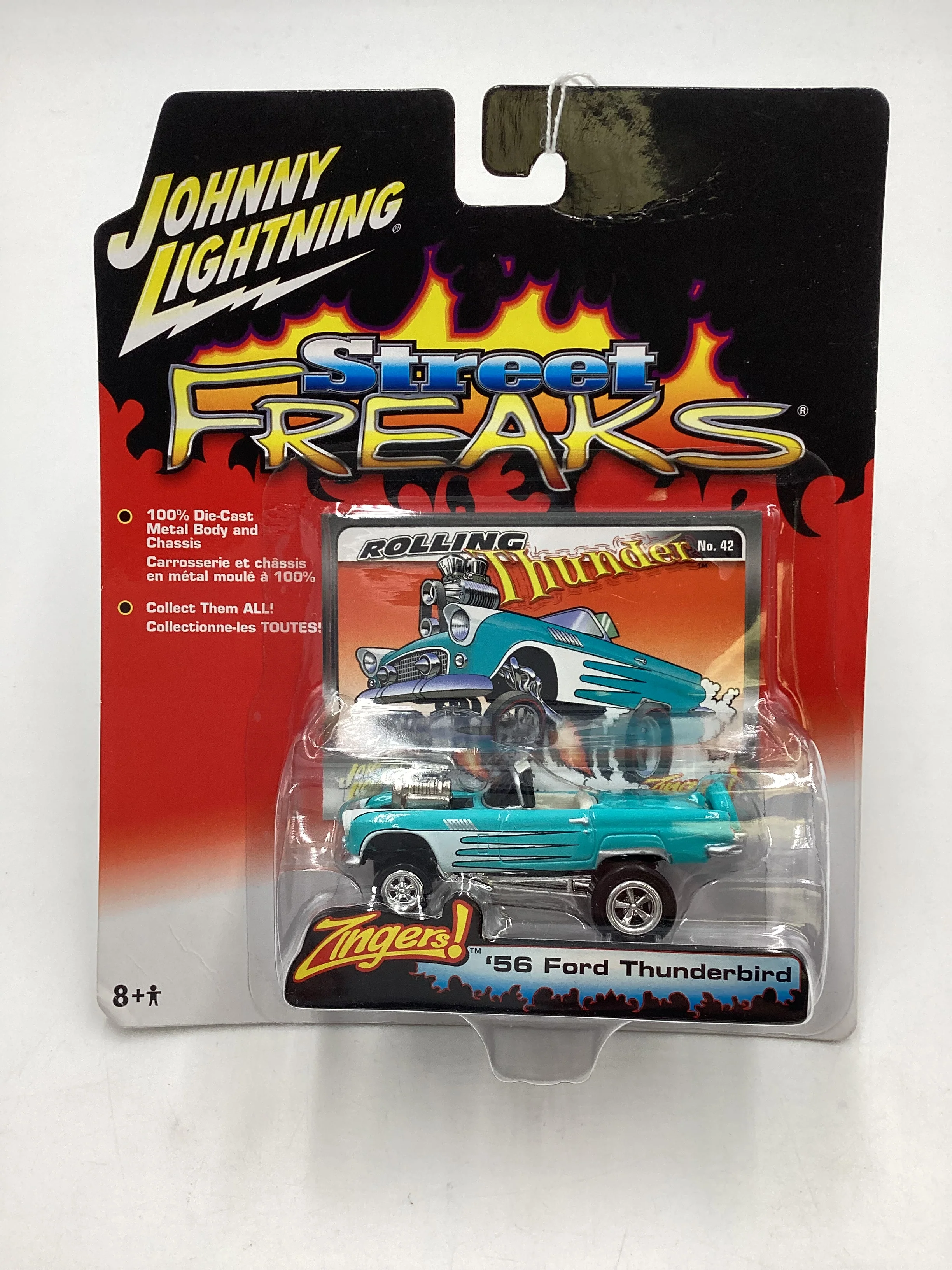 Johnny lightning Street freaks zingers #42 56 Ford Thunderbird Blue *Veins* 190D - Image 2