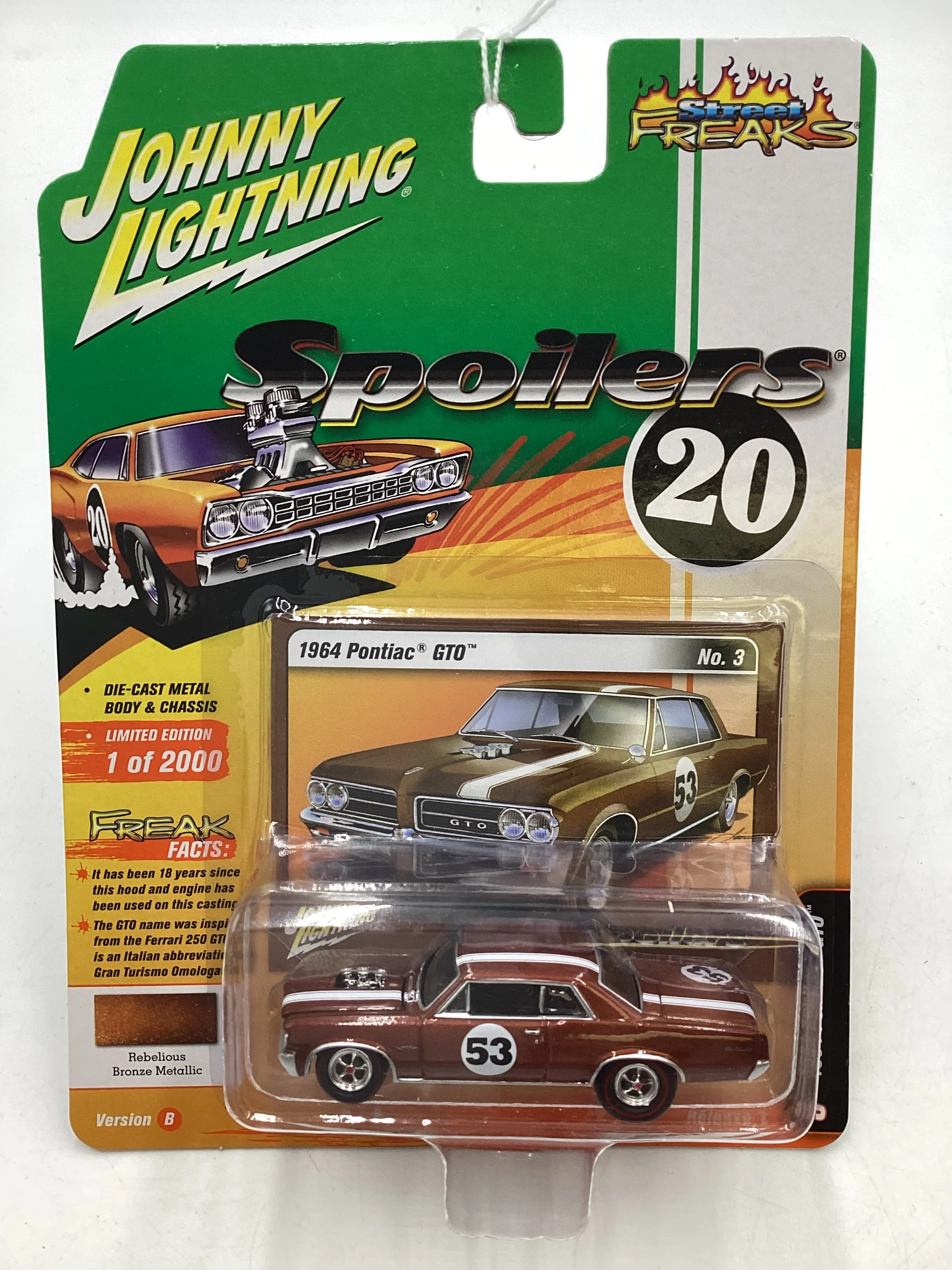 Johnny lightning Street freaks zingers Spoilers 20 Brown 1964 Pontiac GTO 277D - Image 2