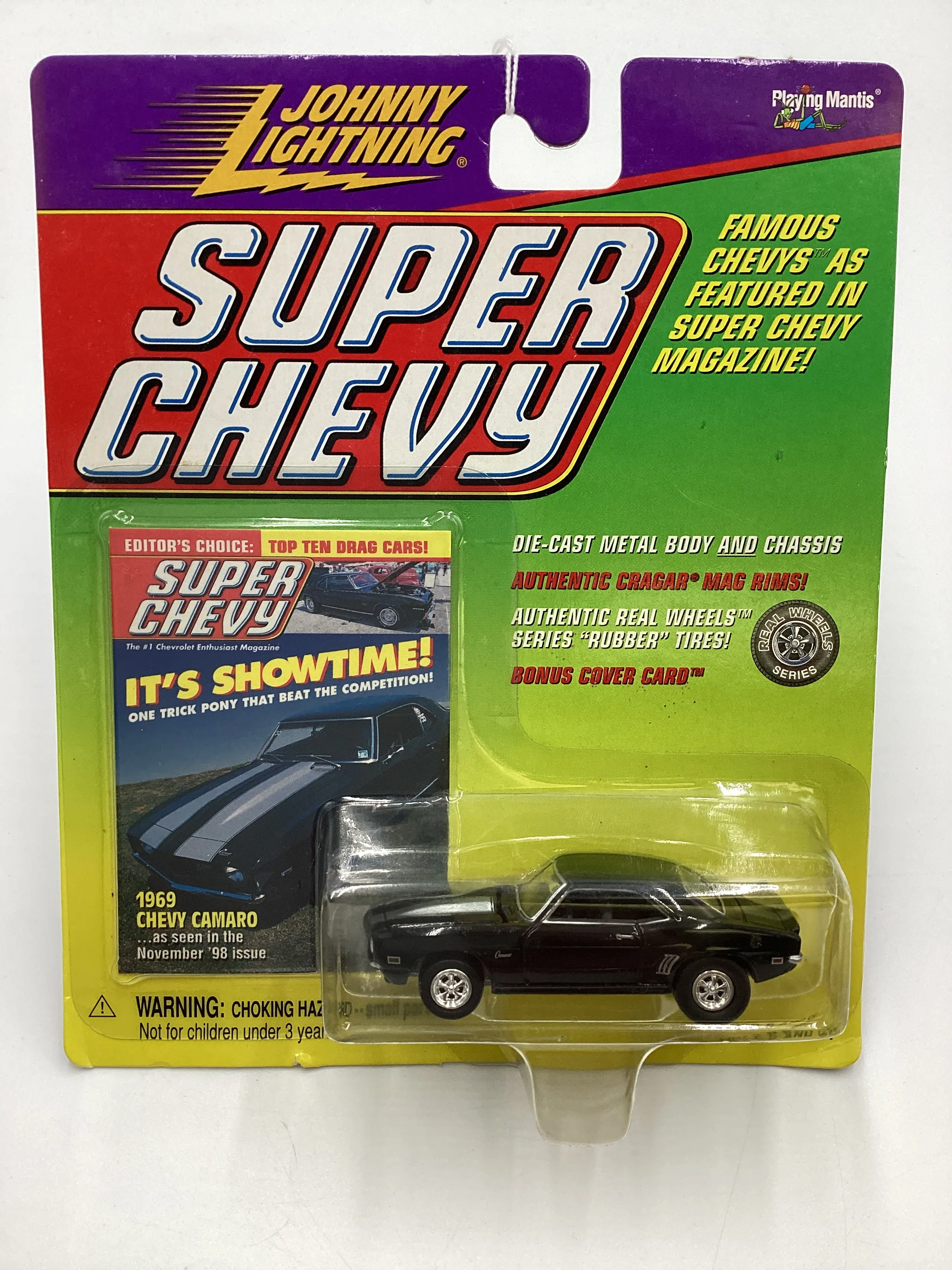 Johnny Lightning Super Chevy 1969 Chevy Camaro Black 218C - Image 2