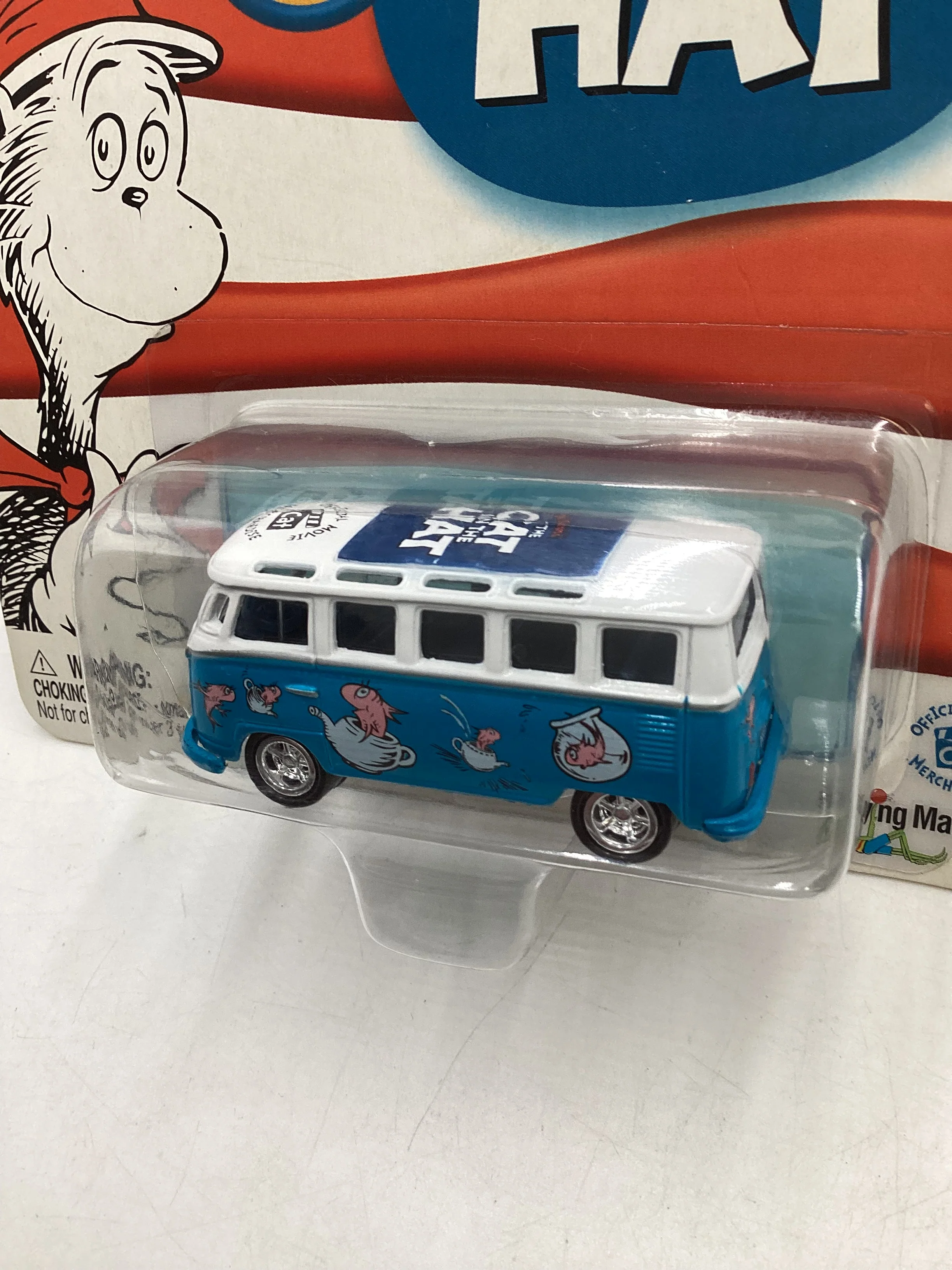 Johnny Lightning The Cat In The Hat 65 Volkswagen Samba Bus Blue 218F - Image 4