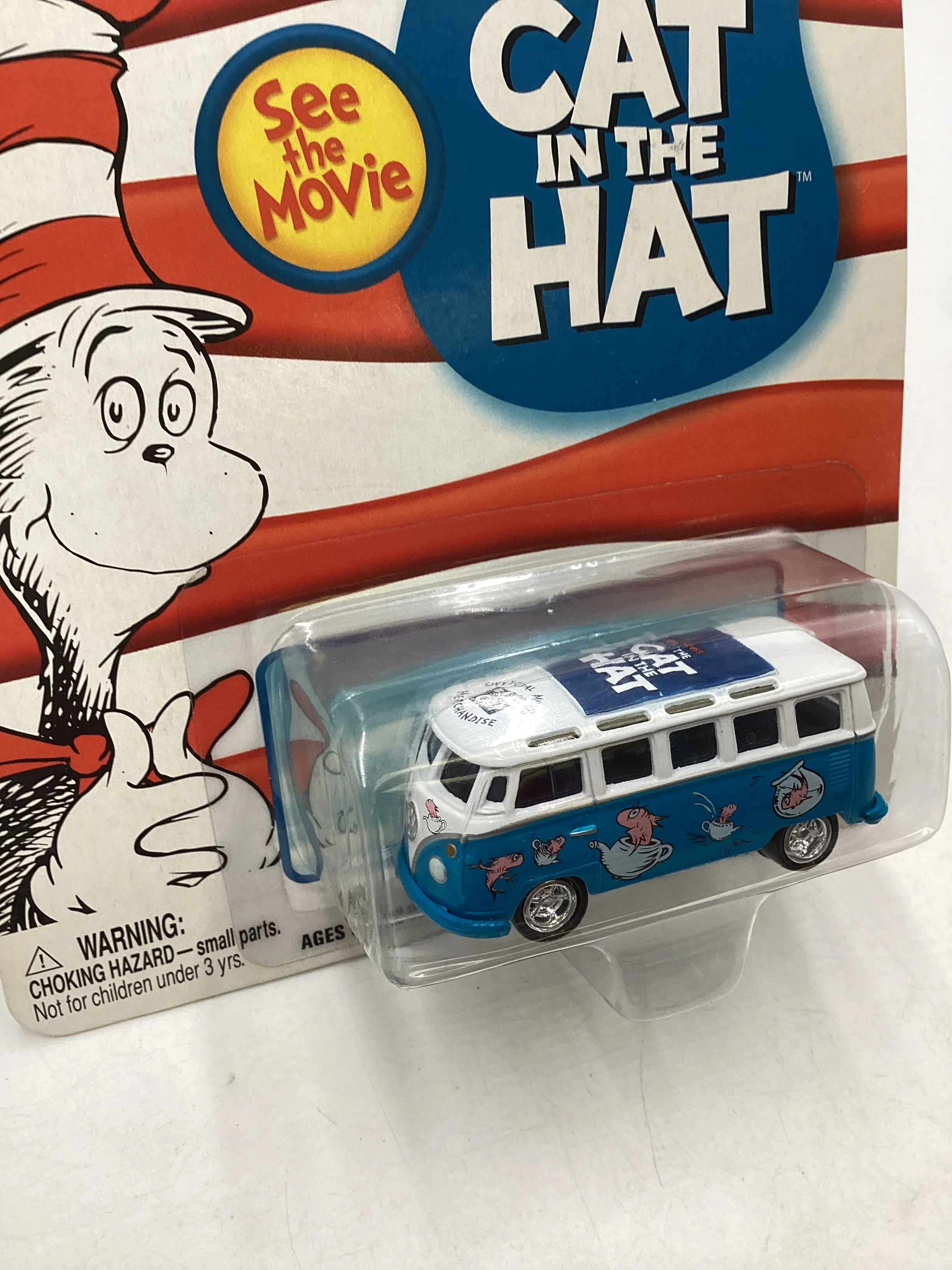 Johnny Lightning The Cat In The Hat 65 Volkswagen Samba Bus Blue 218F - Image 5