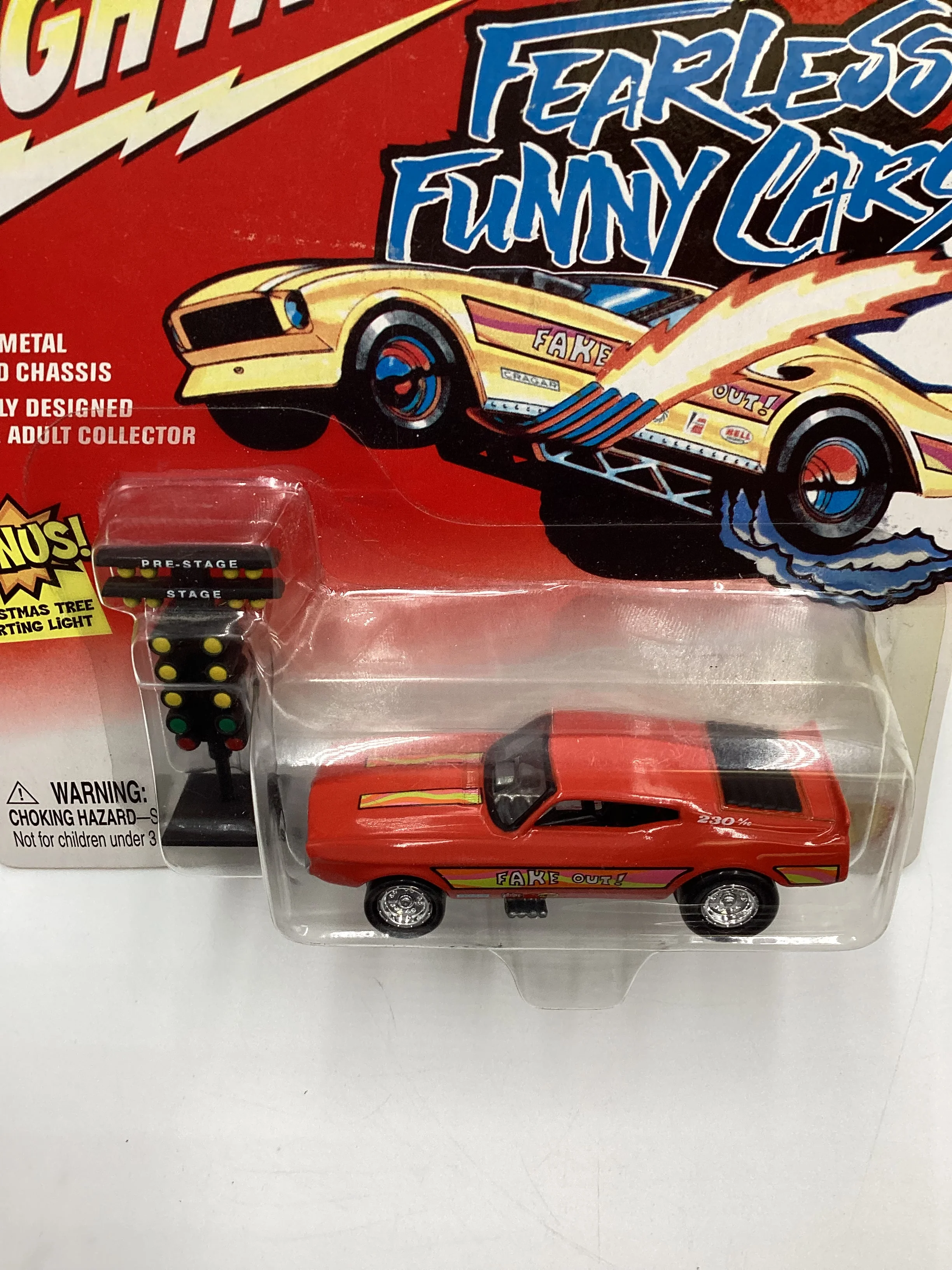 Johnny Lightning Tom Daniels Fearless Funny Cars #1 FakeOut Orange W/Starting Tree 222G - Image 6