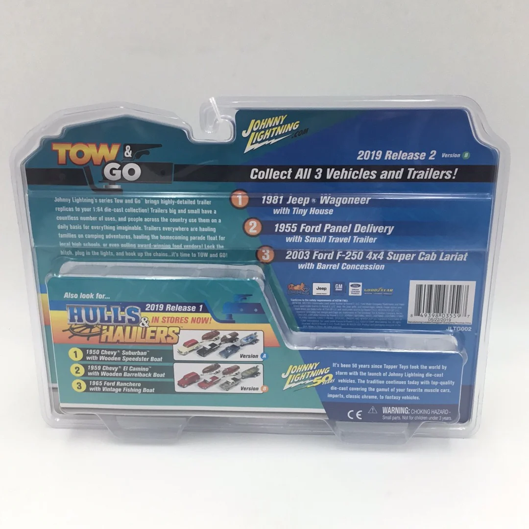 Johnny lightning Tow & Go 1955 Ford Panel Delivery With Small Travel Trailer ver. B 220H - Image 4
